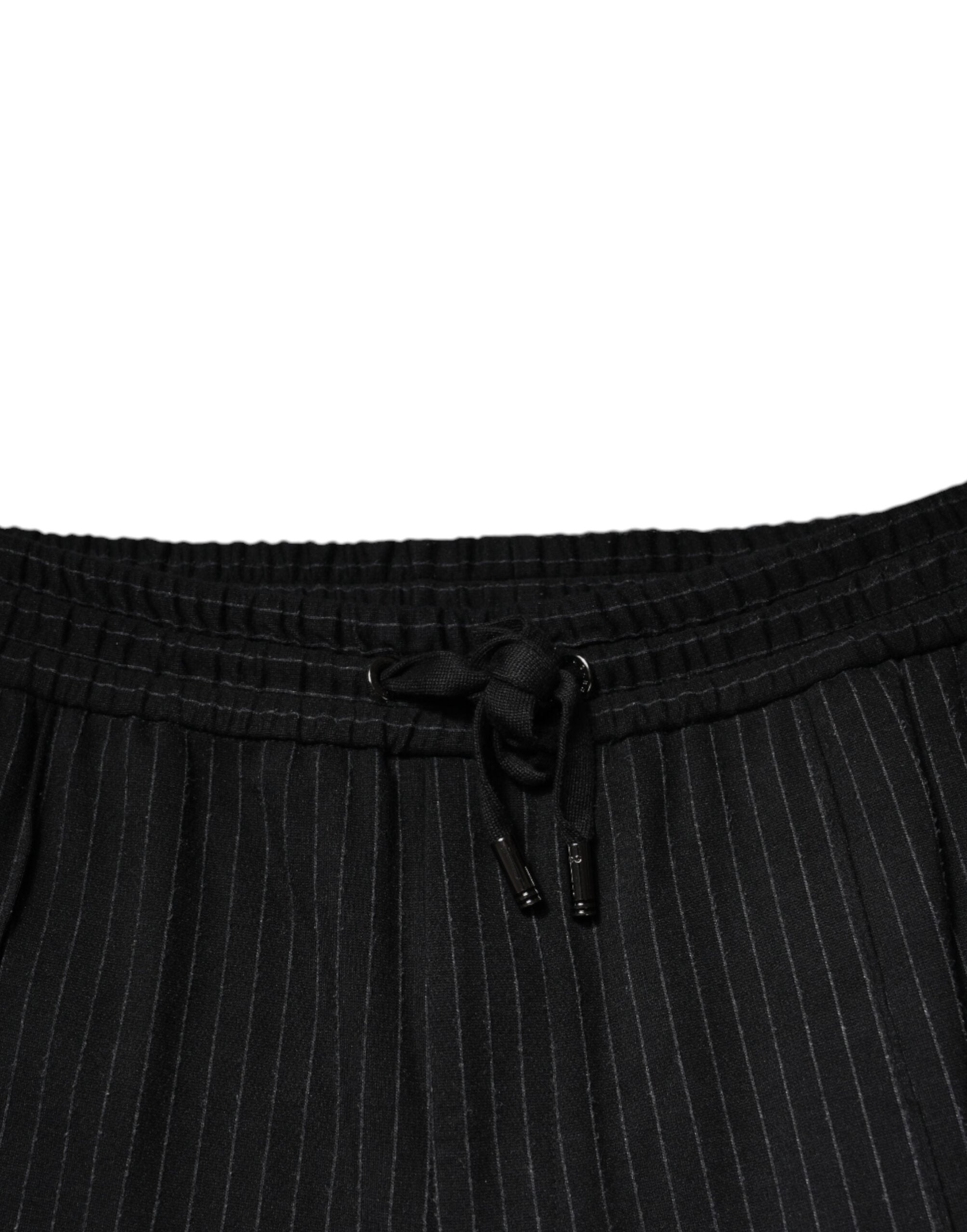 Dolce & Gabbana Black Stripes Viscose Skinny Dress Pants LUNESCAPE