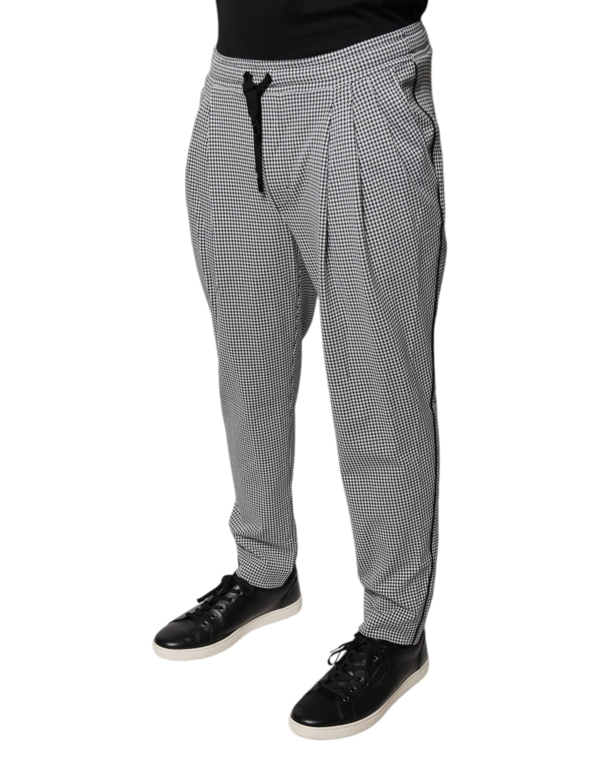 Dolce & Gabbana Black White Houndstooth Skinny Dress Pants LUNESCAPE