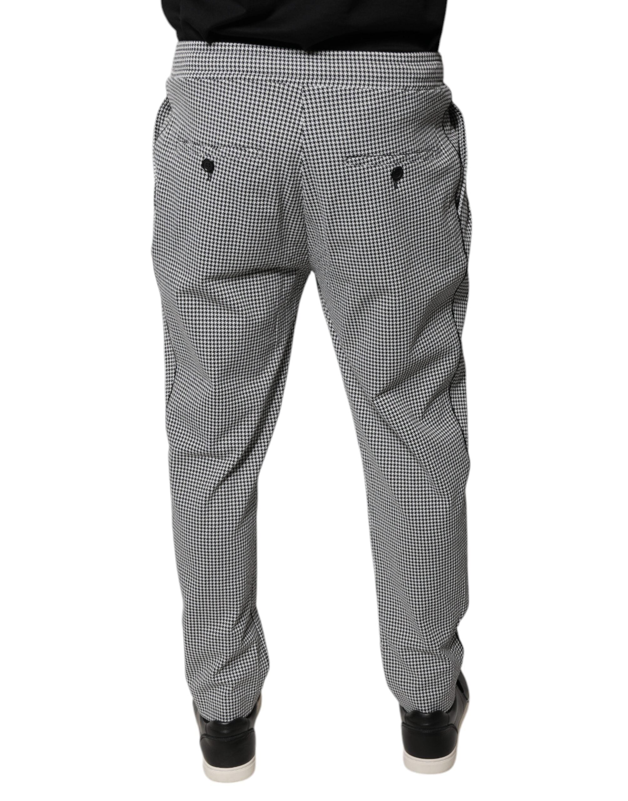 Dolce & Gabbana Black White Houndstooth Skinny Dress Pants LUNESCAPE