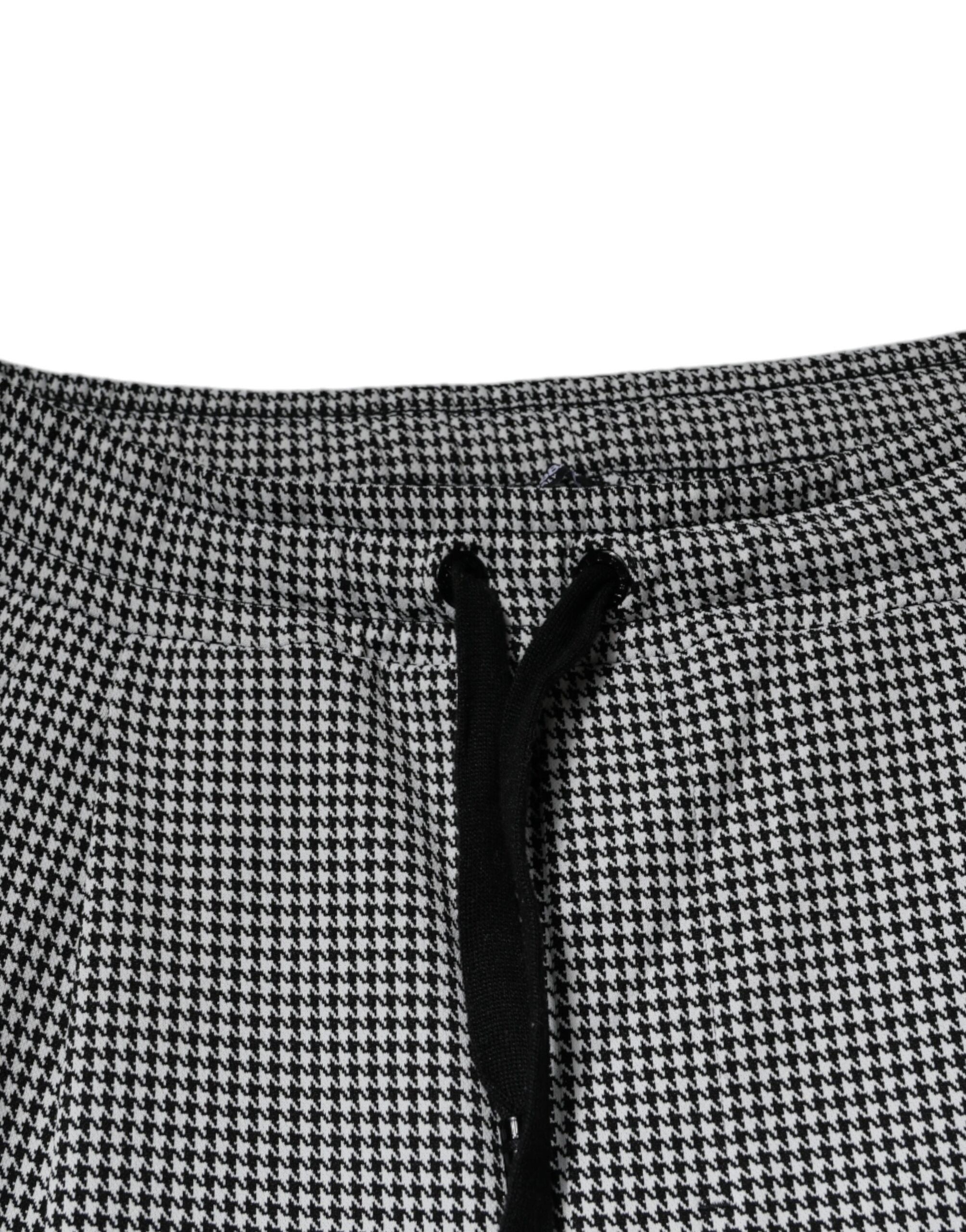 Dolce & Gabbana Black White Houndstooth Skinny Dress Pants LUNESCAPE