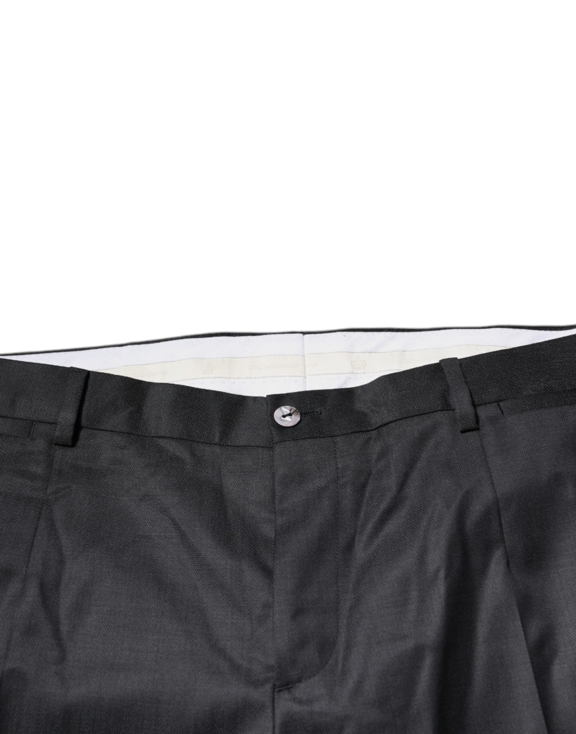 Dolce & Gabbana Black Wool Tapered Formal Dress Pants LUNESCAPE