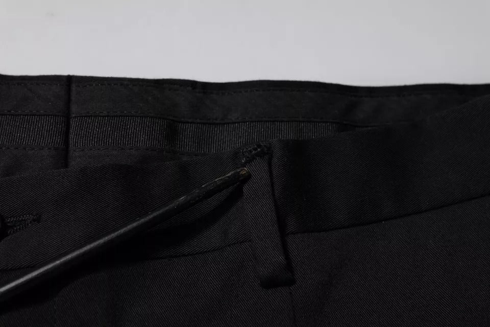 Dolce & Gabbana Black Tapered Formal Dress Pants LUNESCAPE
