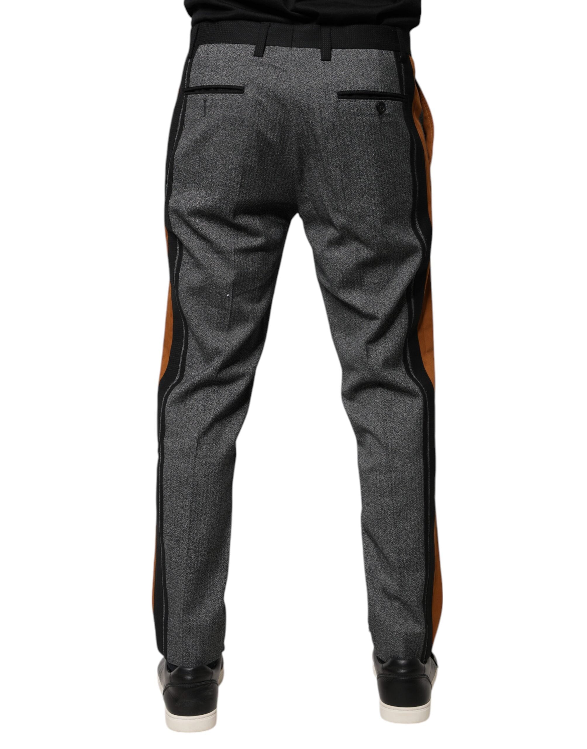 Dolce & Gabbana Multicolor Cotton Tapered Dress Formal Pants LUNESCAPE