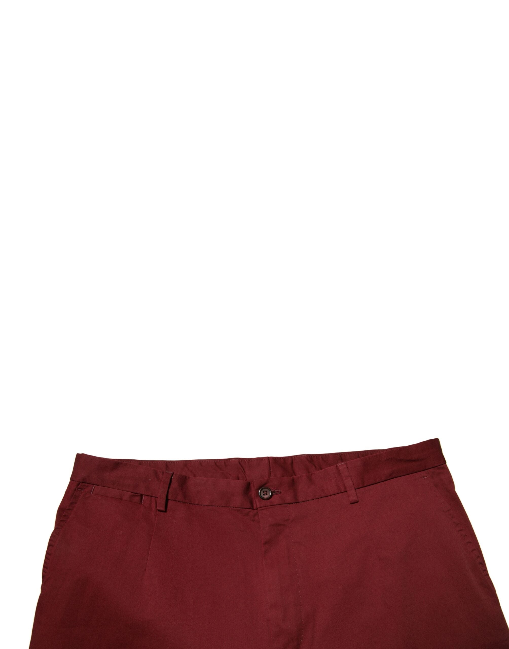 Dolce & Gabbana Maroon Cotton Men Skinny Dress Pants LUNESCAPE