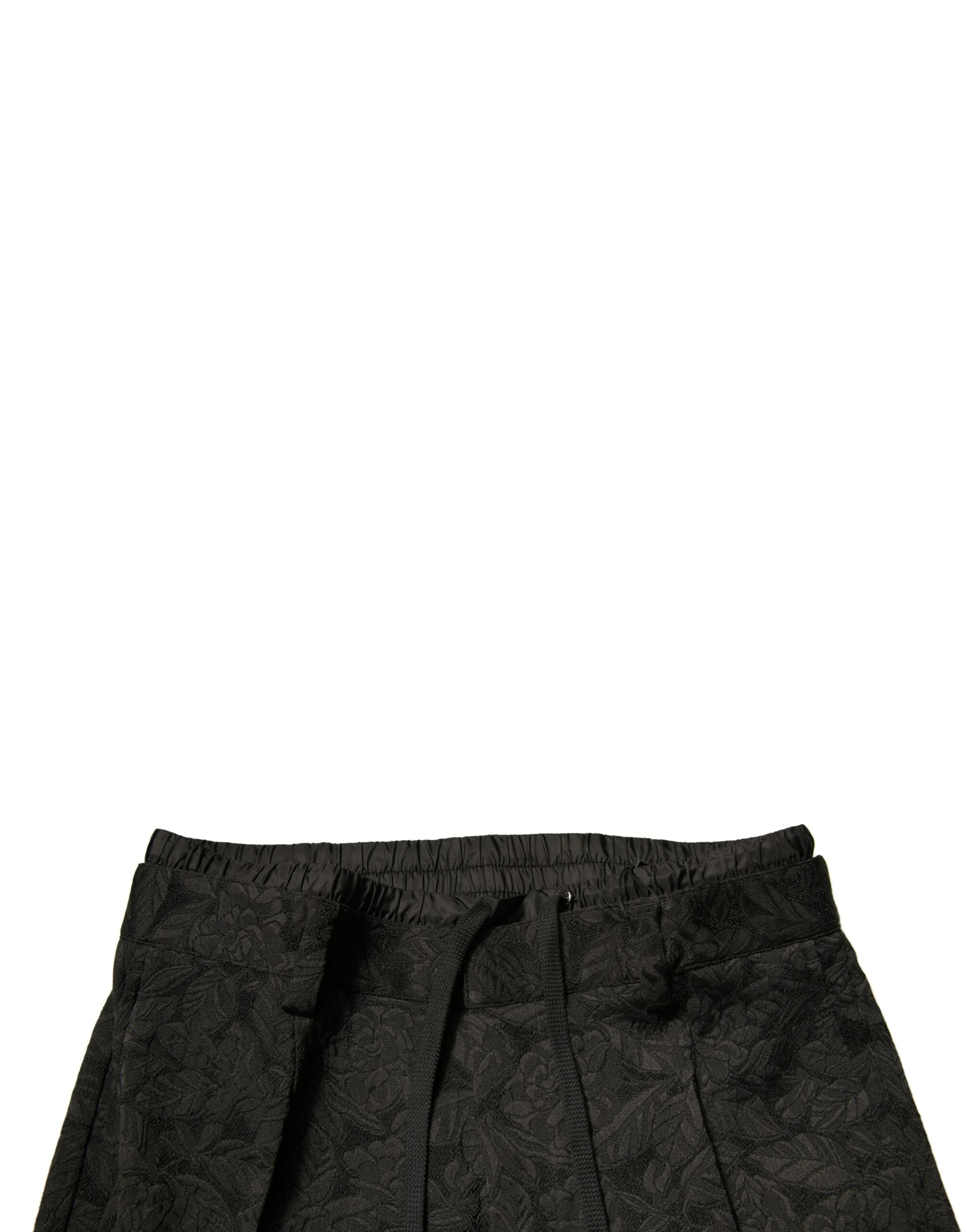 Dolce & Gabbana Black Brocade Polyester Skinny Men Dress Pants LUNESCAPE