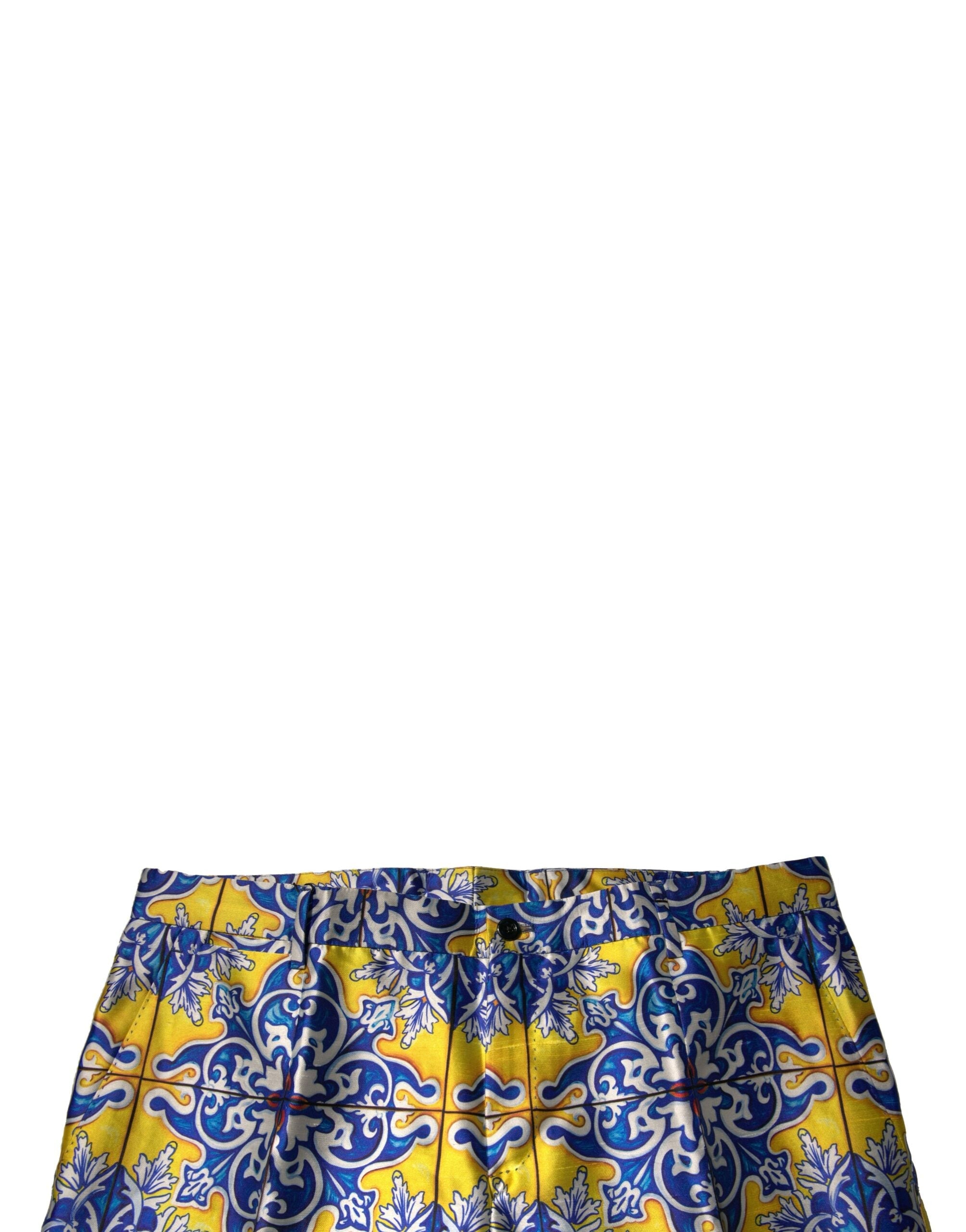 Dolce & Gabbana Multicolor MajolicaSilk Skinny Pants LUNESCAPE