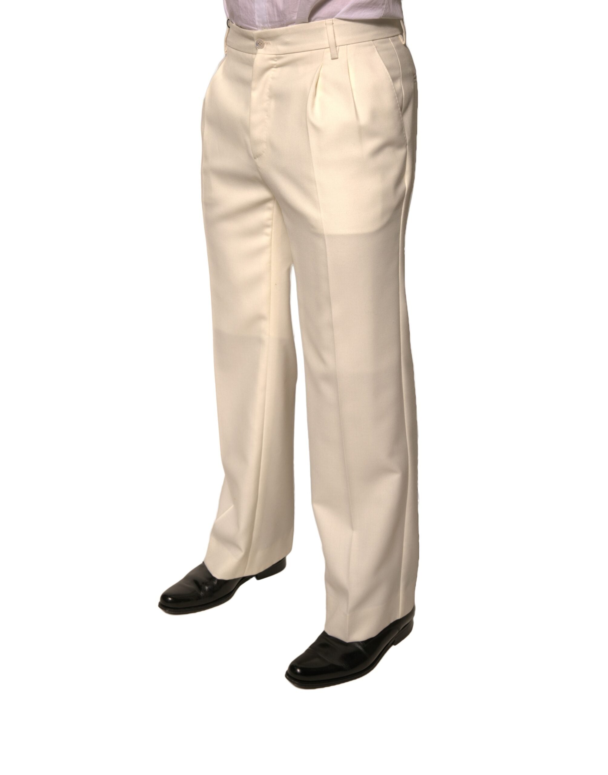 Dolce & Gabbana Off White Straight Dress Pants LUNESCAPE
