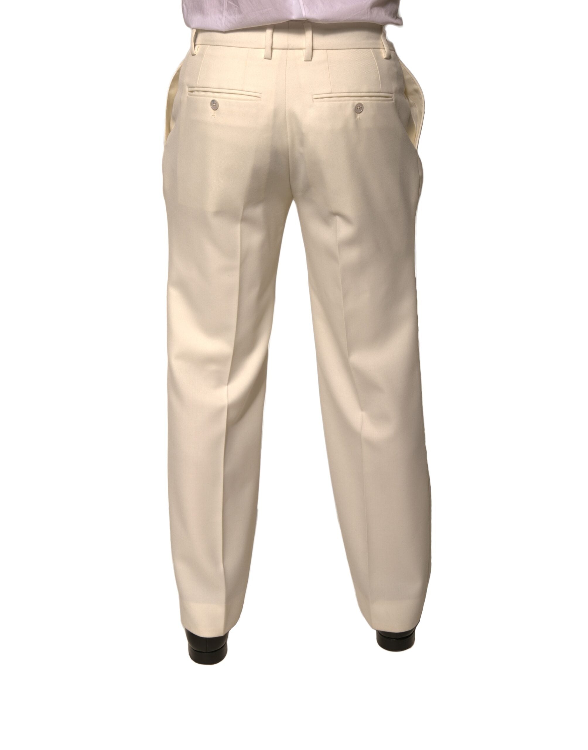 Dolce & Gabbana Off White Straight Dress Pants LUNESCAPE
