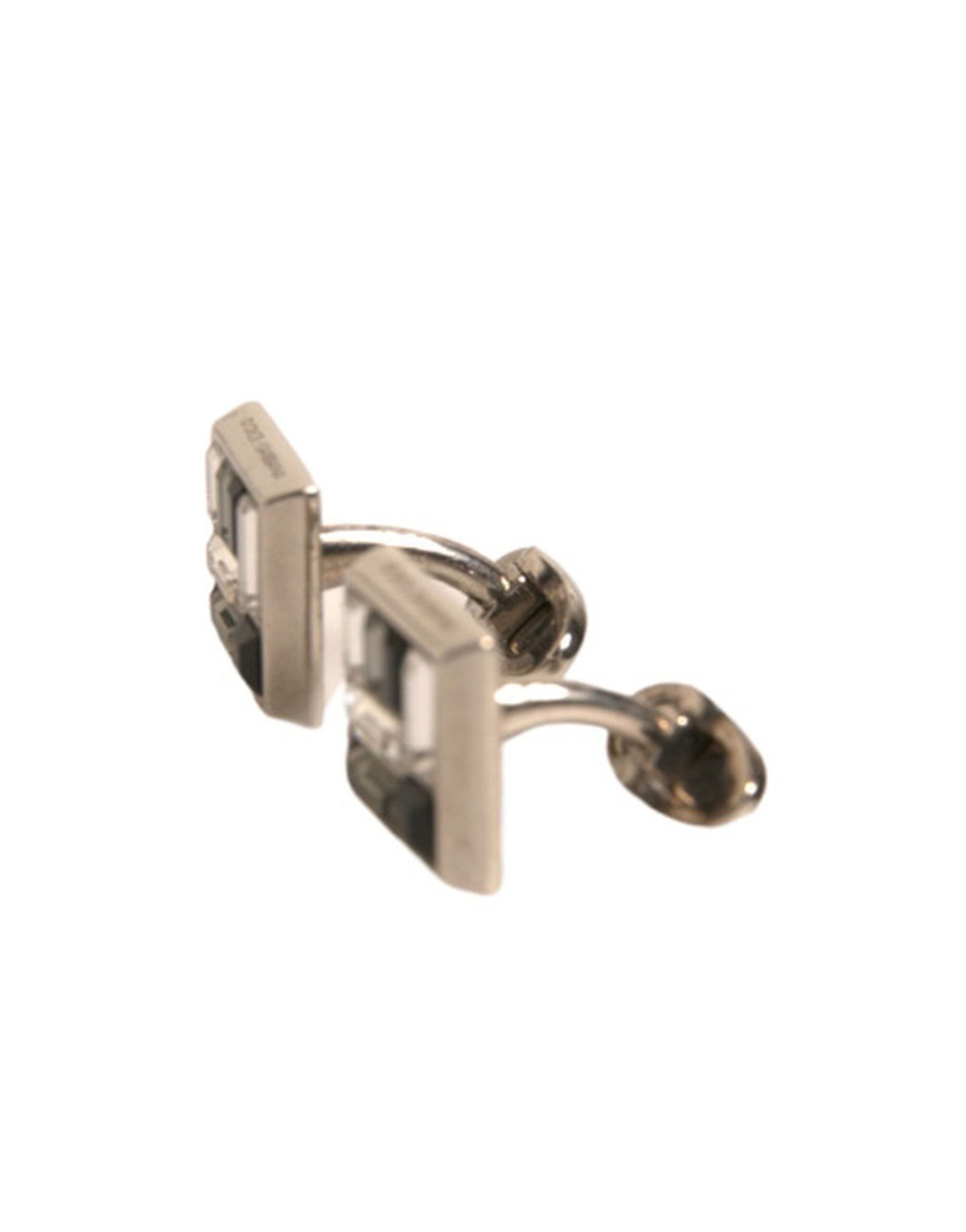 Dolce & Gabbana Silver Plated Brass Pin Crystal Cufflinks LUNESCAPE