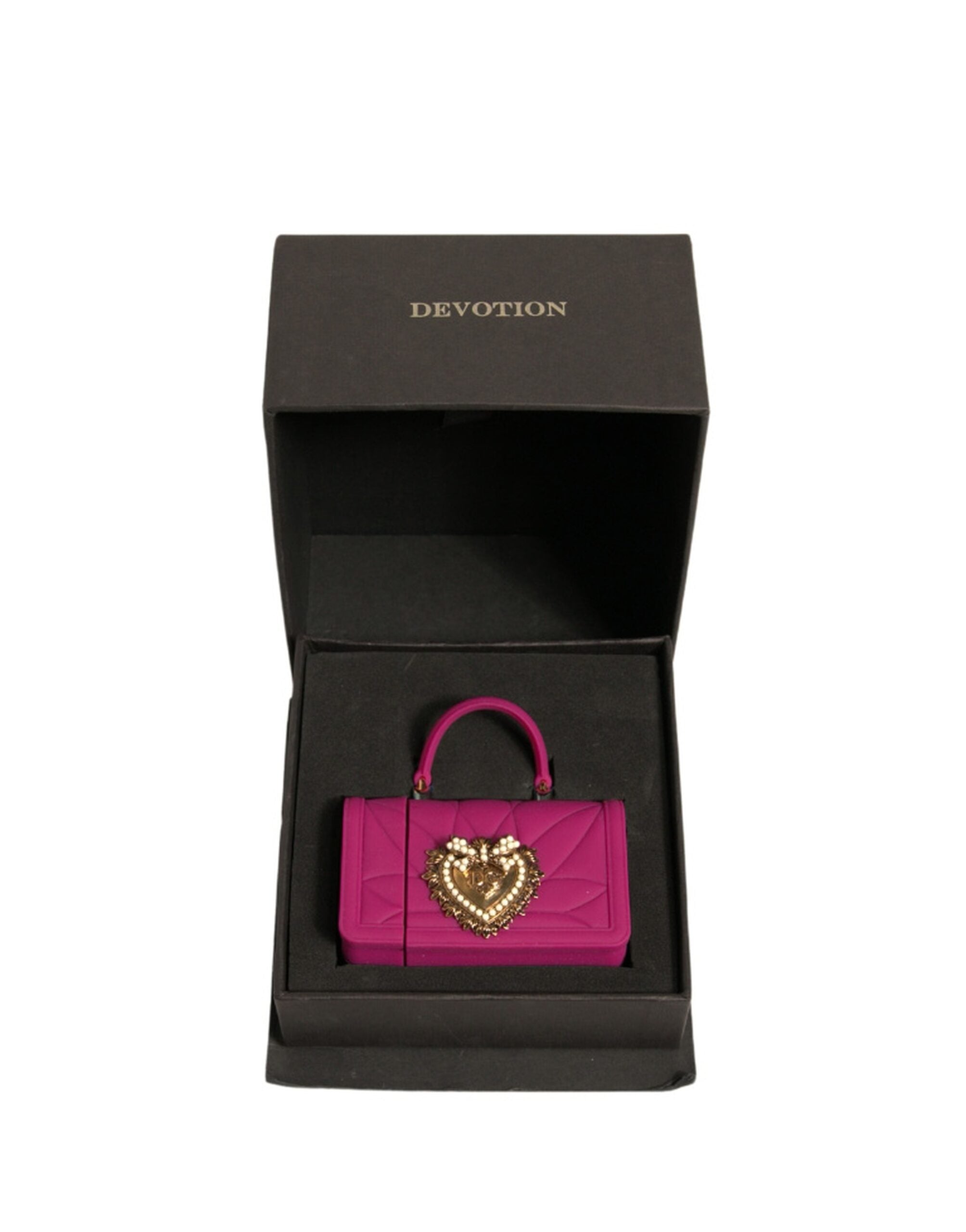 Dolce & Gabbana Pink Silicone Devotion Heart Cover Hand Bag Airpod Case LUNESCAPE