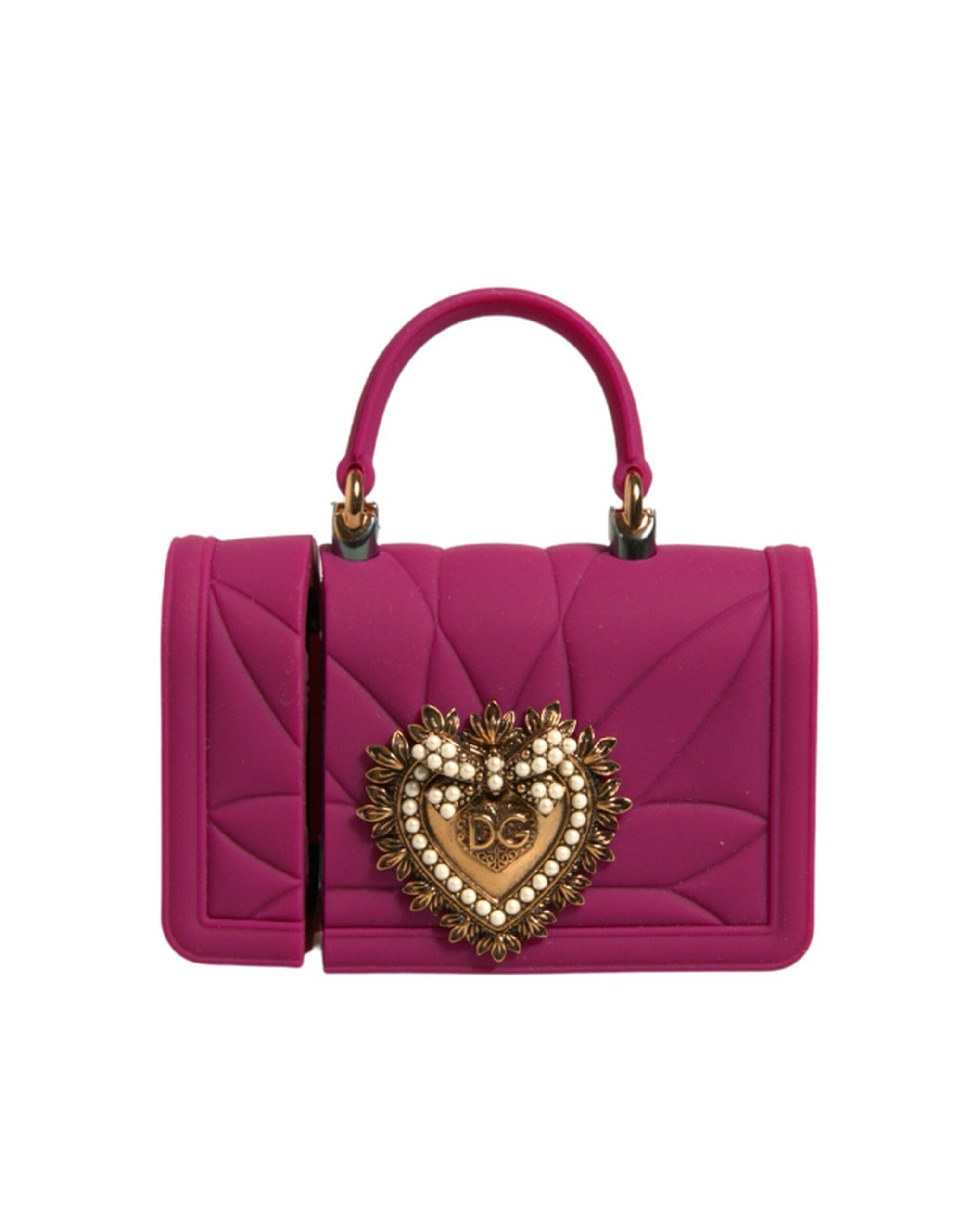 Dolce & Gabbana Pink Silicone Devotion Heart Cover Hand Bag Airpod Case LUNESCAPE