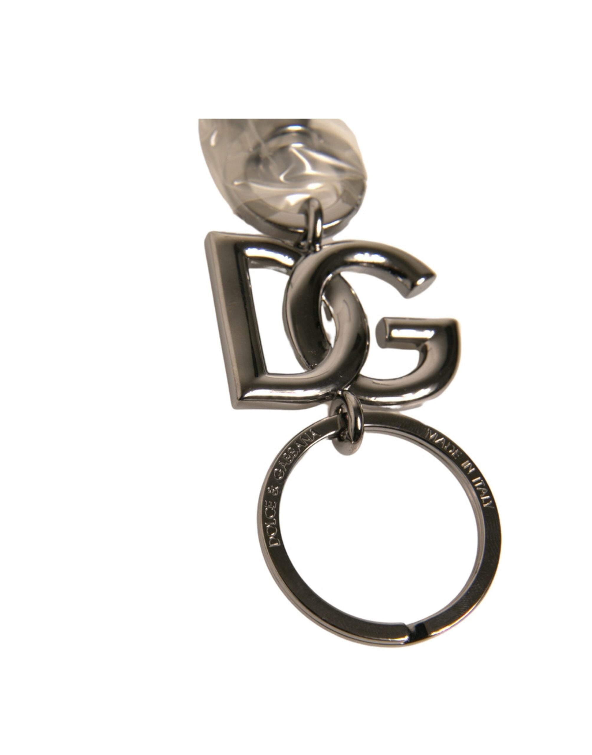 Dolce & Gabbana Silver Brass DG Logo Keychain Metal Ring Keyring LUNESCAPE