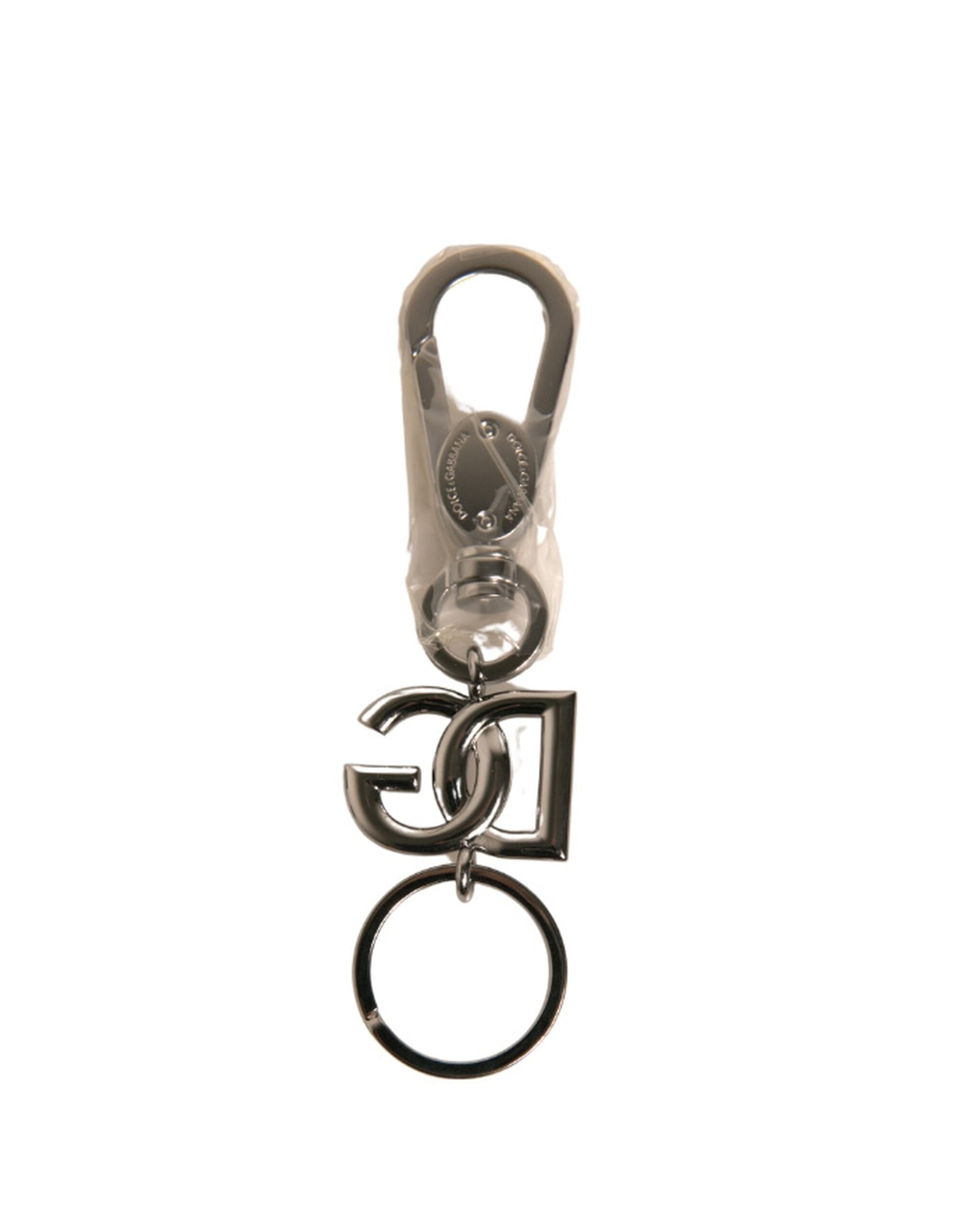 Dolce & Gabbana Silver Brass DG Logo Keychain Metal Ring Keyring LUNESCAPE