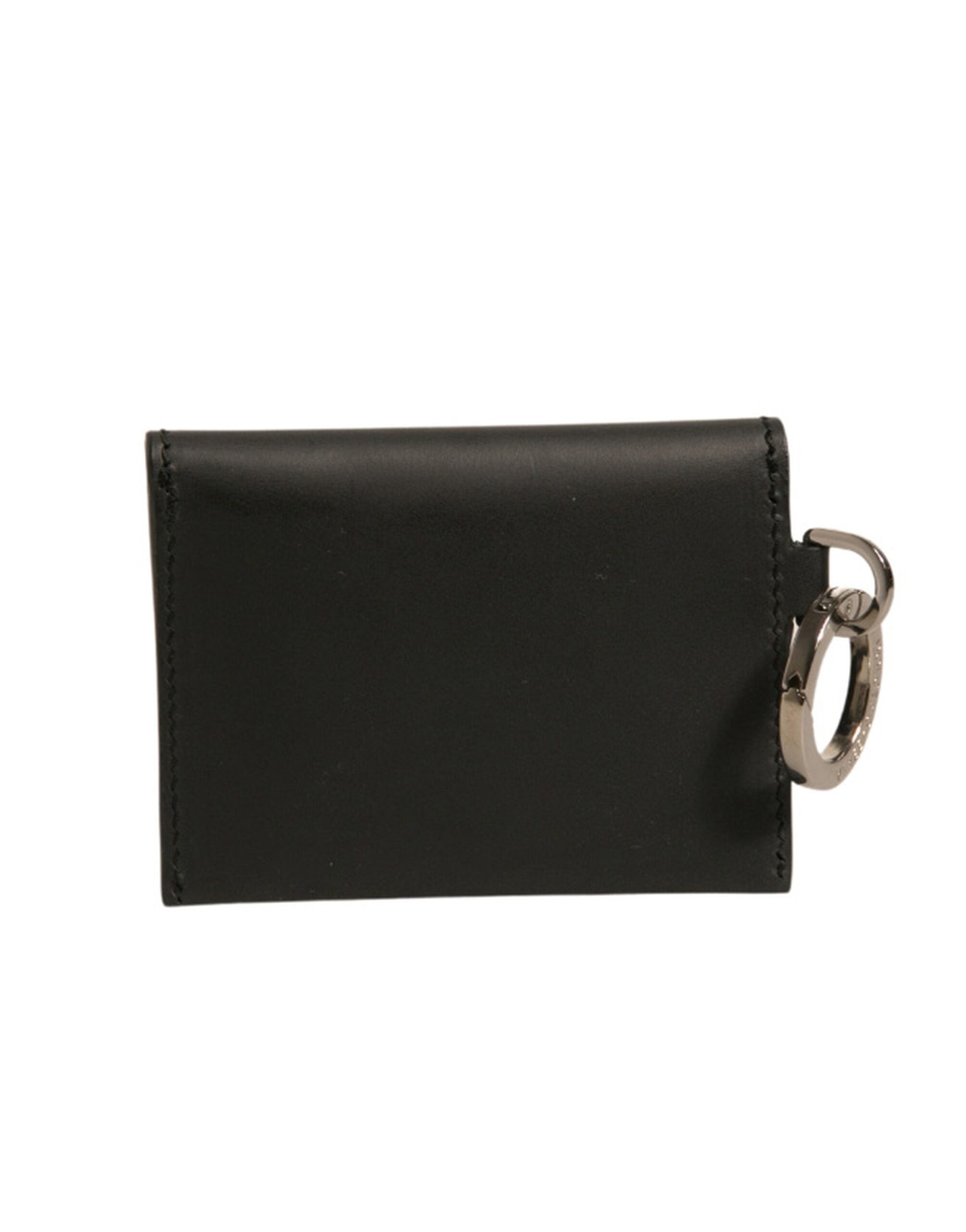 Dolce & Gabbana Black Leather Card Case Keychain Key Holder LUNESCAPE