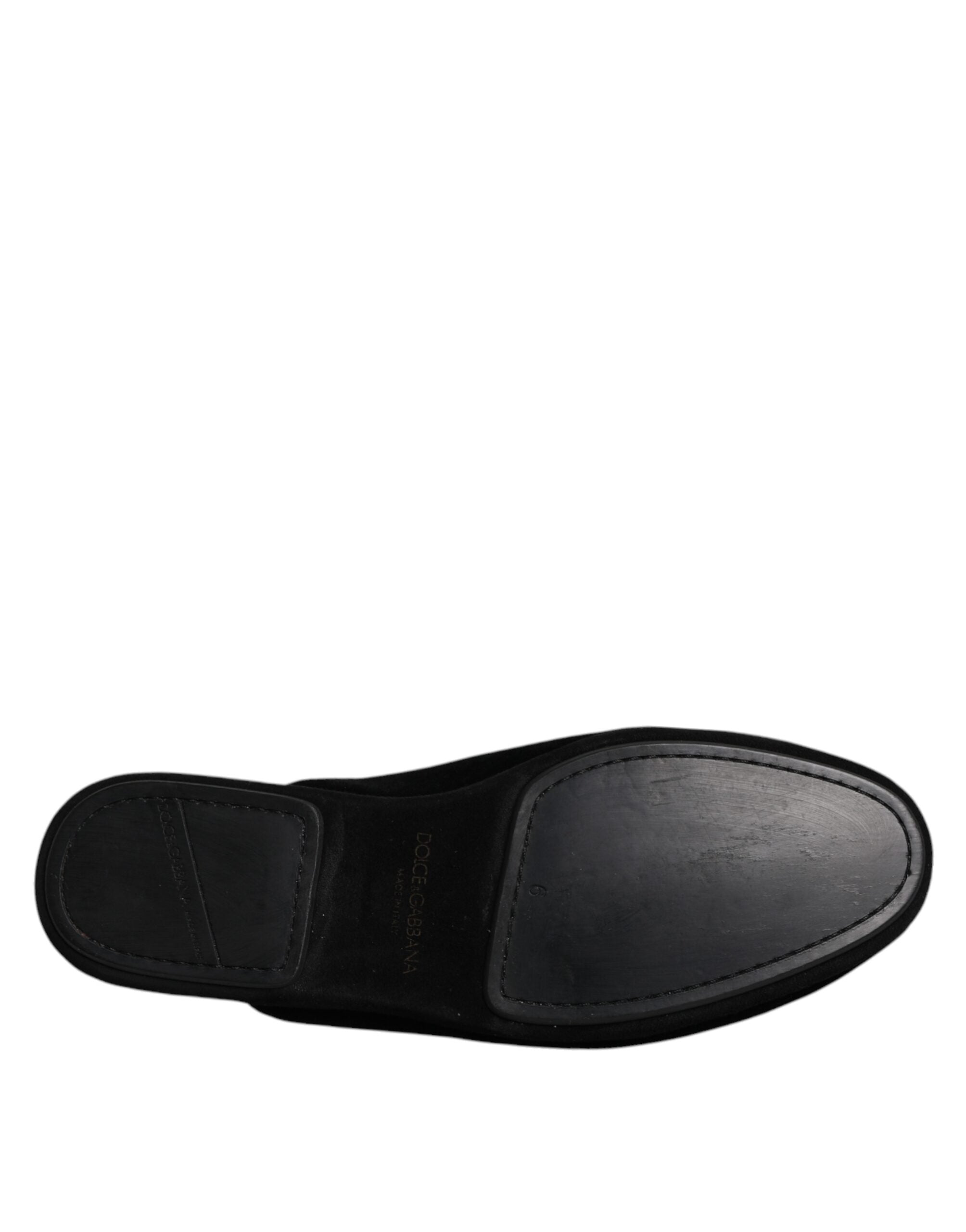 Dolce & Gabbana Black Viscose Velvet Slides Flat Slipper Shoes LUNESCAPE