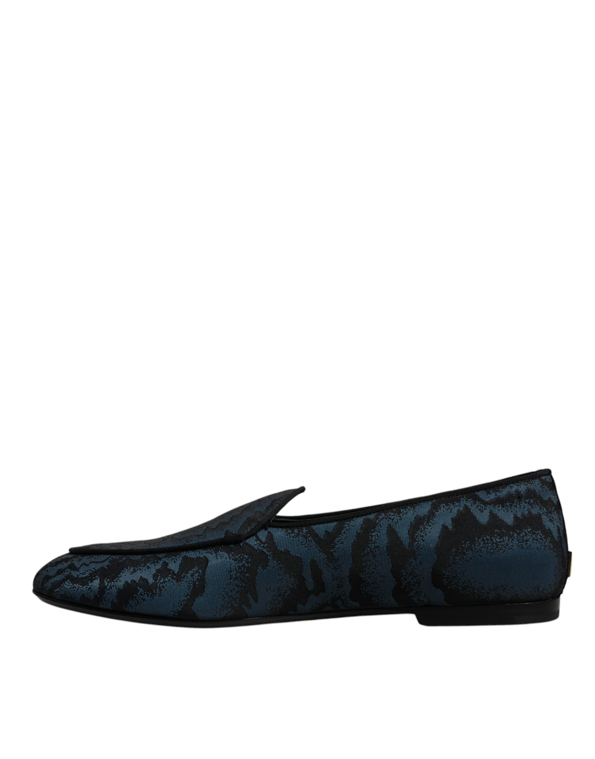 Dolce & Gabbana Blue Black Flats Men Loafers Dress Shoes LUNESCAPE