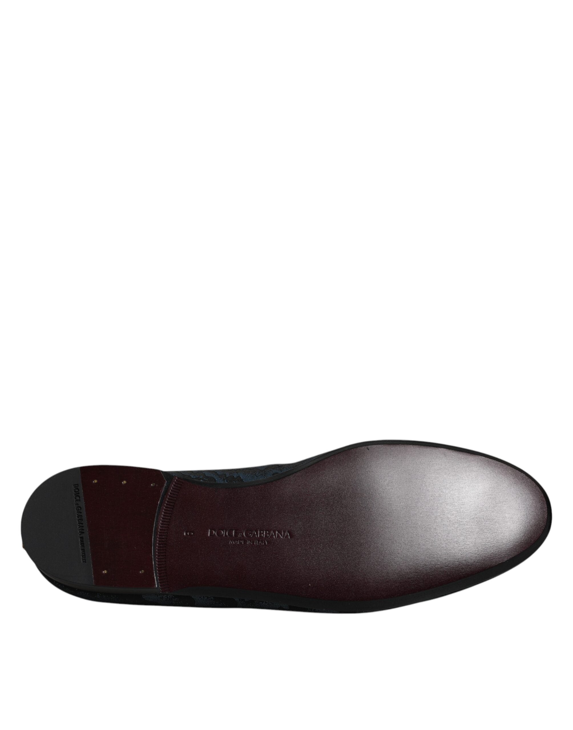 Dolce & Gabbana Blue Black Flats Men Loafers Dress Shoes LUNESCAPE