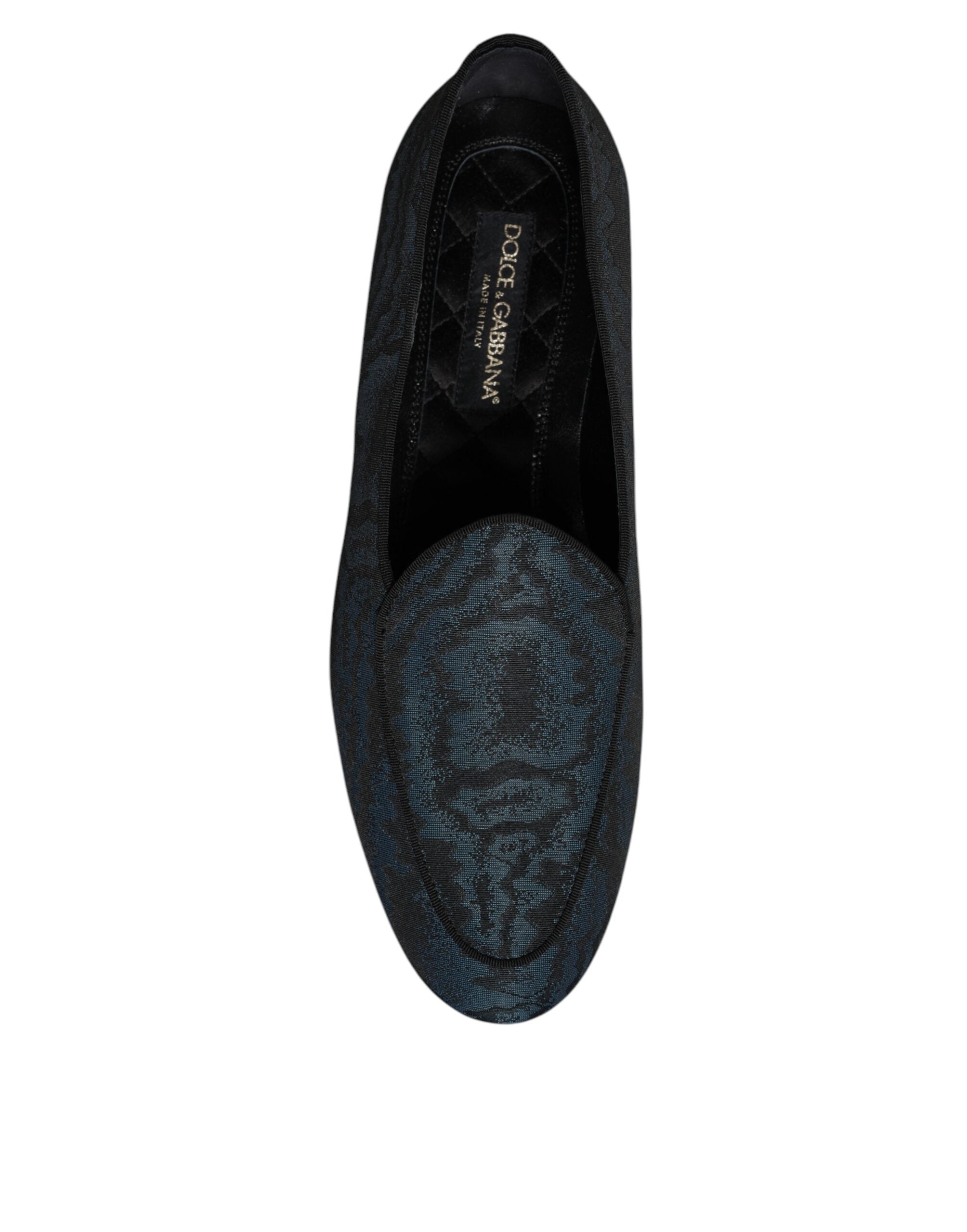 Dolce & Gabbana Blue Black Flats Men Loafers Dress Shoes LUNESCAPE