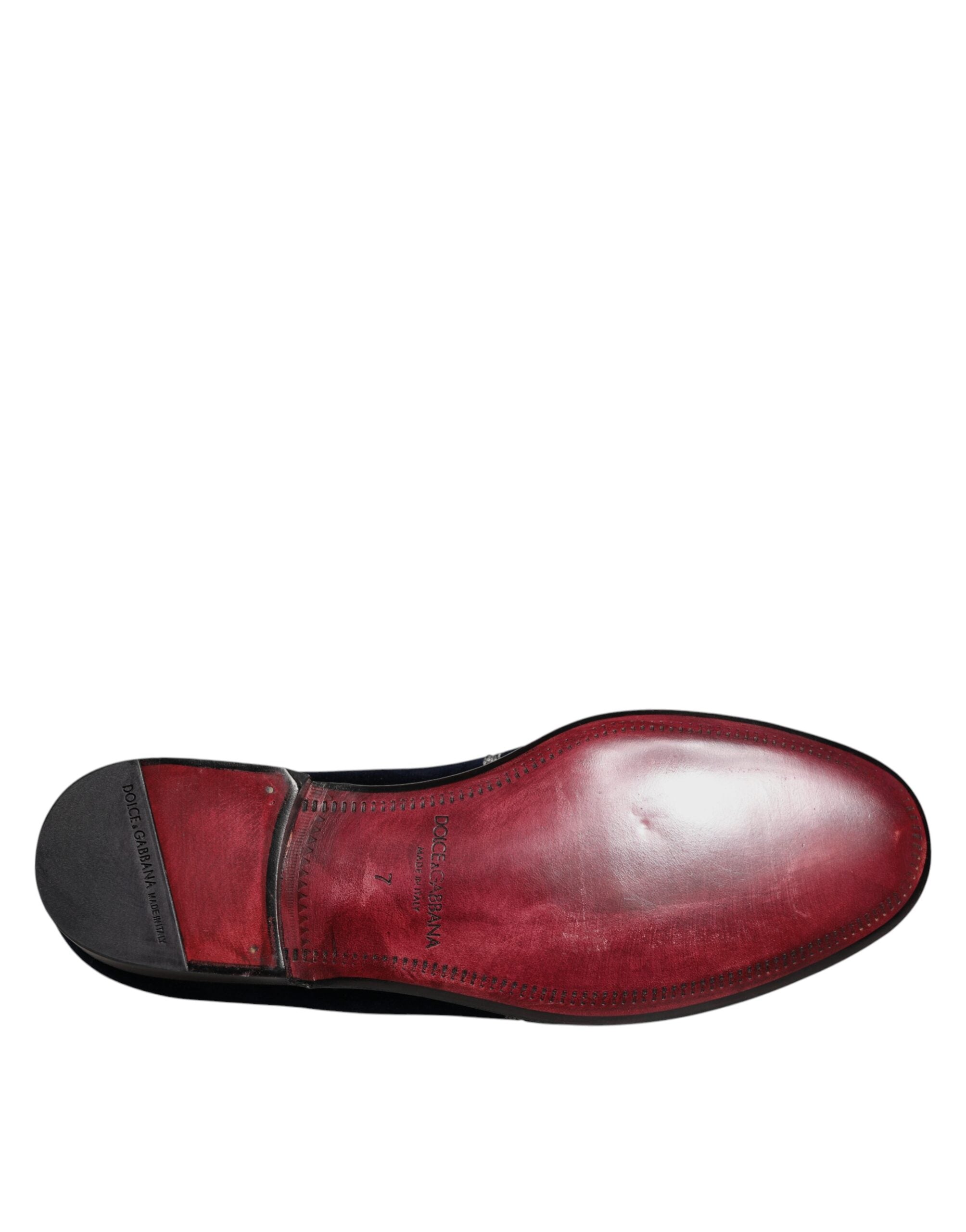 Dolce & Gabbana Black Velvet Floral Gun Loafers Dress Shoes LUNESCAPE