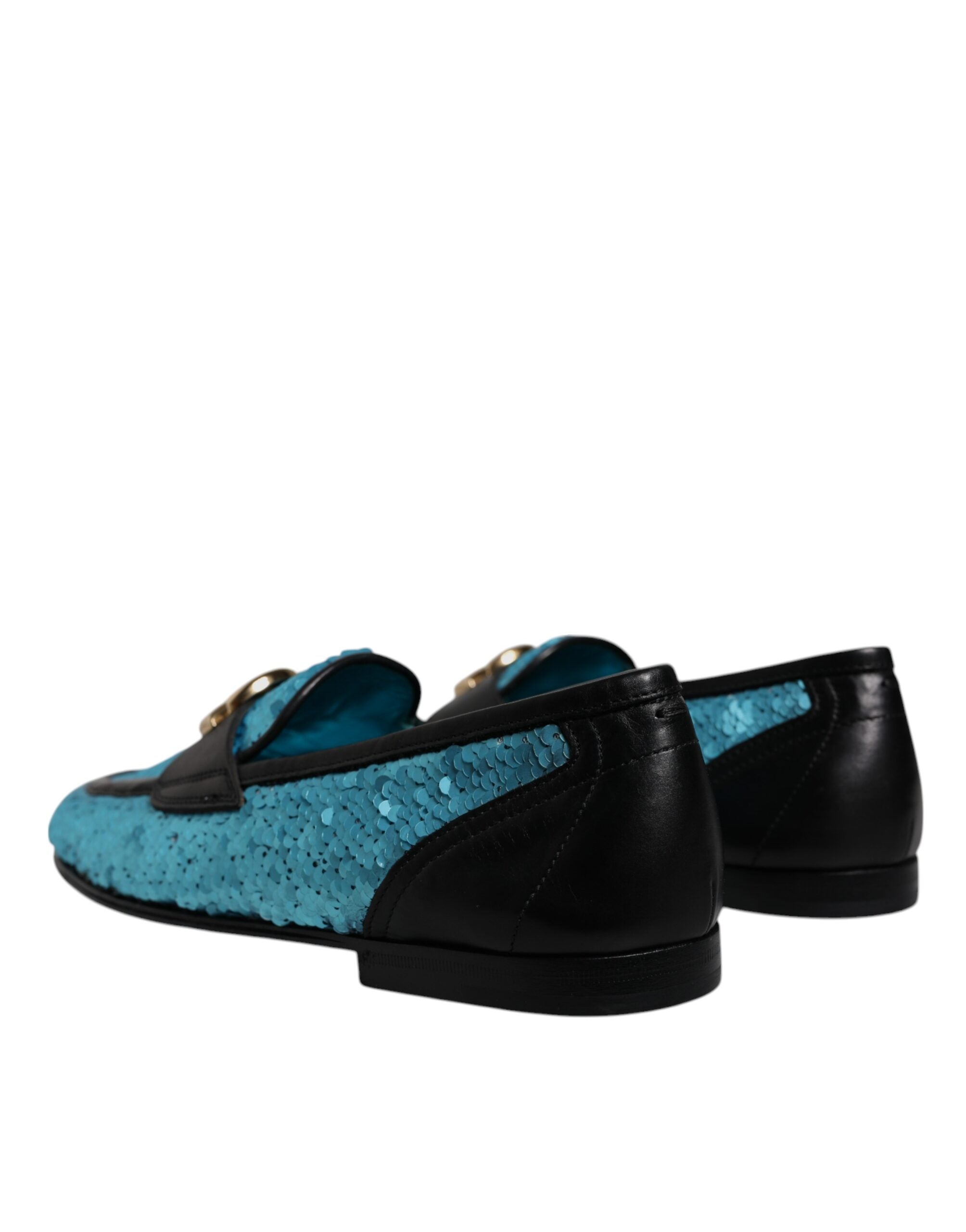 Dolce & Gabbana Blue Sequined Loafers Formal Dress Shoes LUNESCAPE
