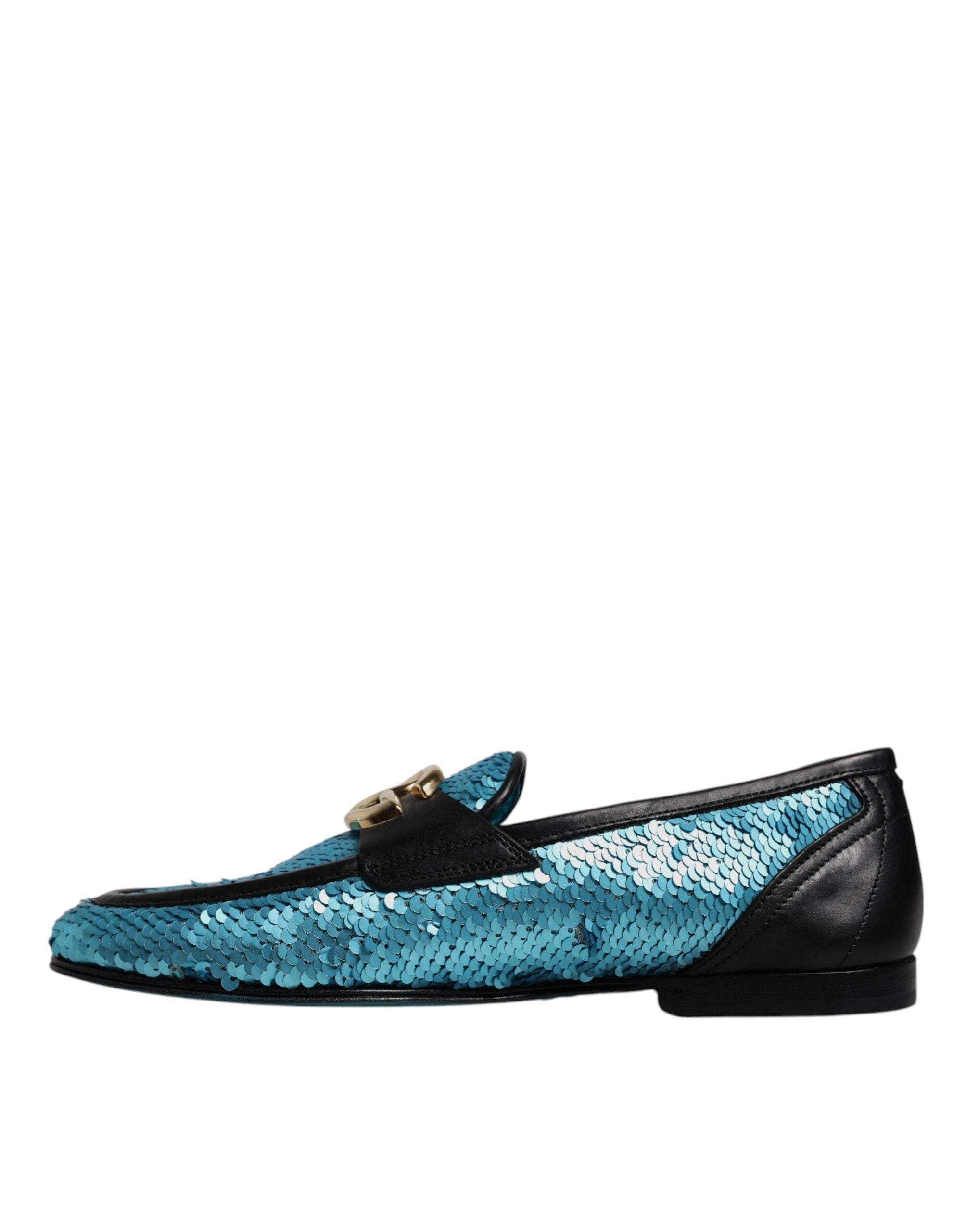 Dolce & Gabbana Blue Sequined Loafers Formal Dress Shoes LUNESCAPE