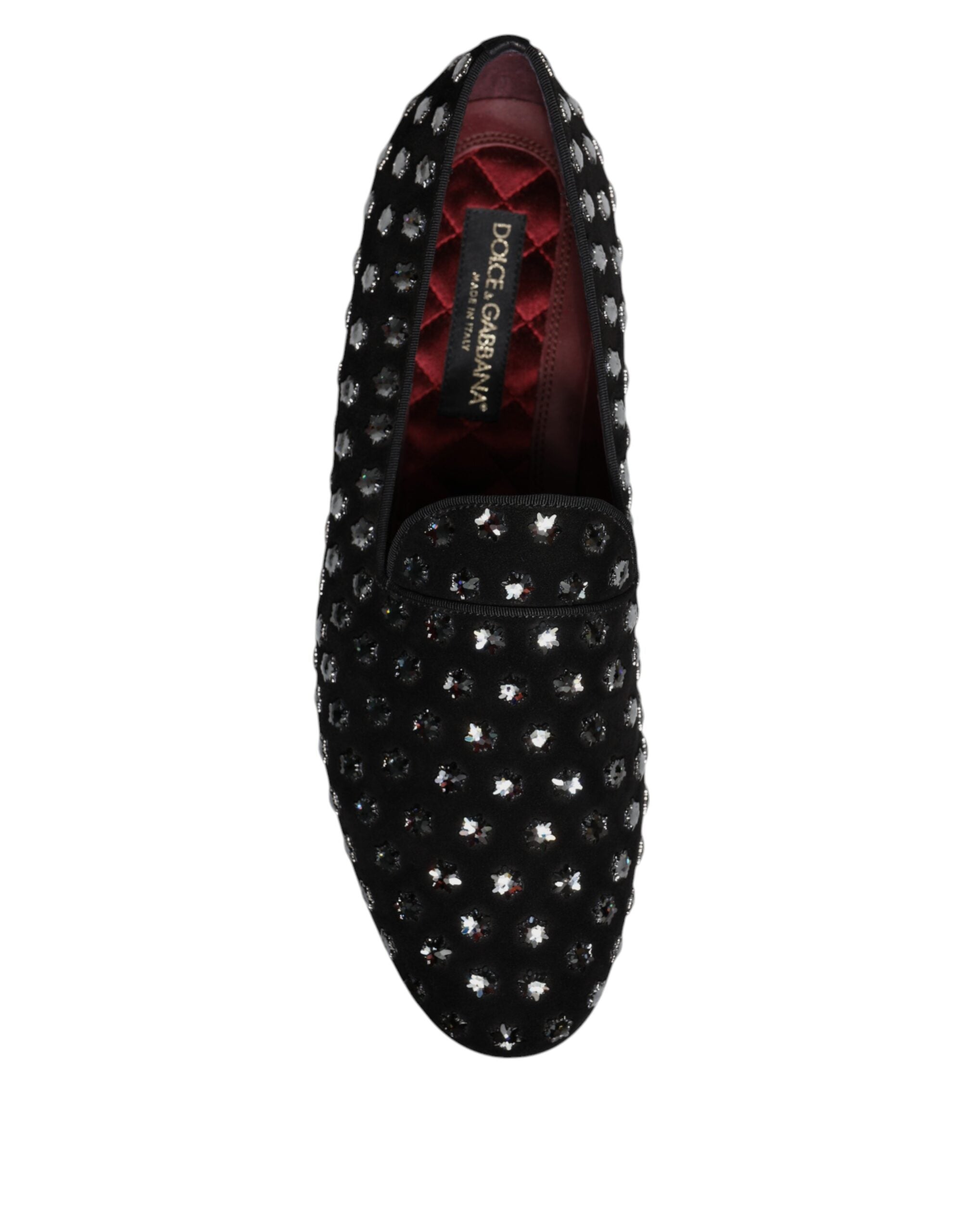 Dolce & Gabbana Black Crystal Embellished Loafers Dress Shoes LUNESCAPE