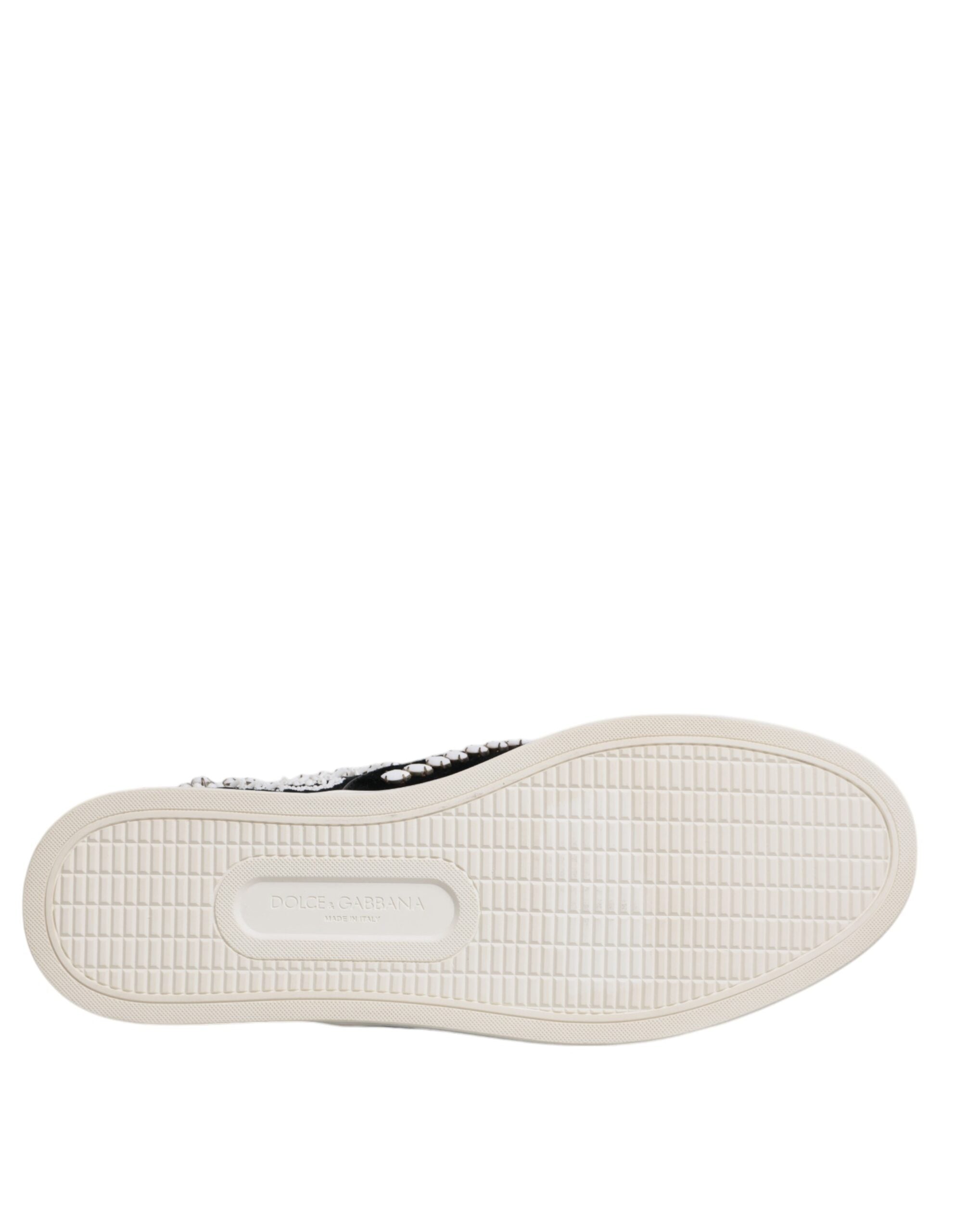 Dolce & Gabbana Black Embellished London Men Slip On Shoes LUNESCAPE