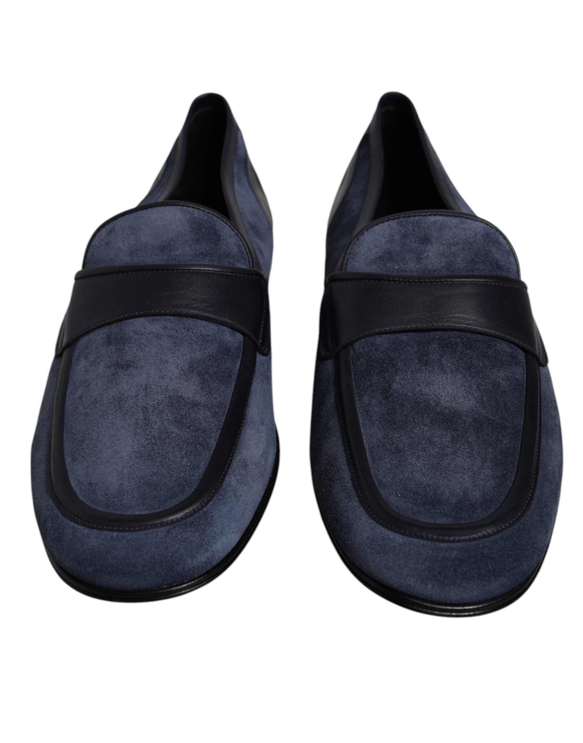 Dolce & Gabbana Blue Suede Leather Shoes Loafer Moccasin Shoes LUNESCAPE