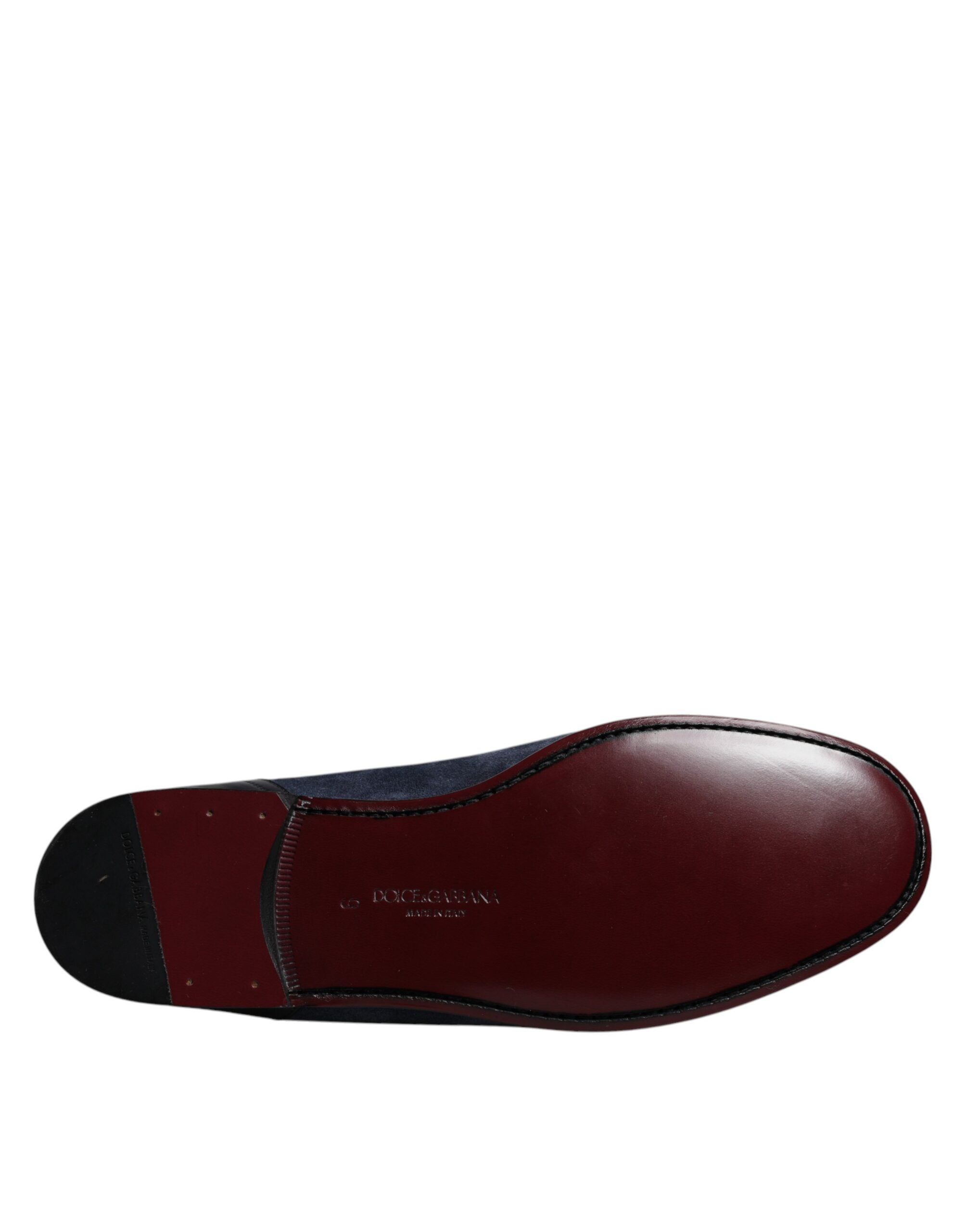 Dolce & Gabbana Blue Suede Leather Shoes Loafer Moccasin Shoes LUNESCAPE