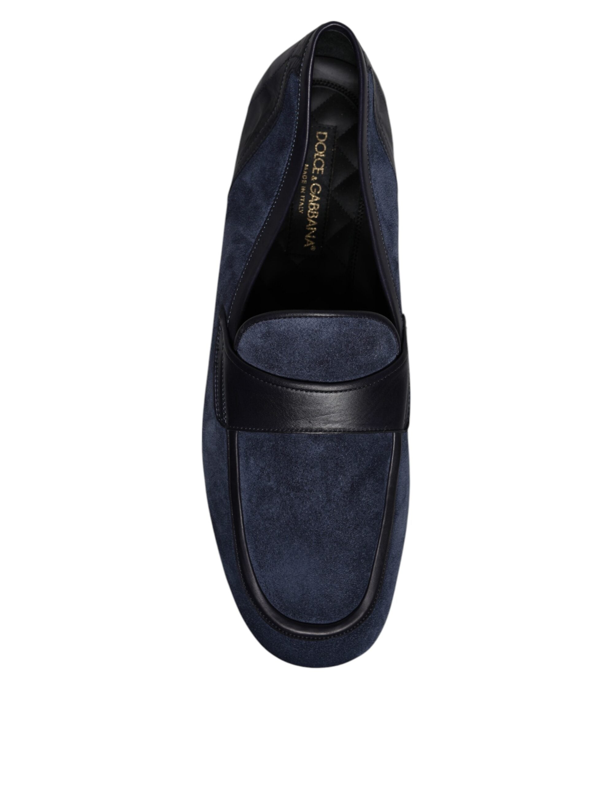 Dolce & Gabbana Blue Suede Leather Shoes Loafer Moccasin Shoes LUNESCAPE