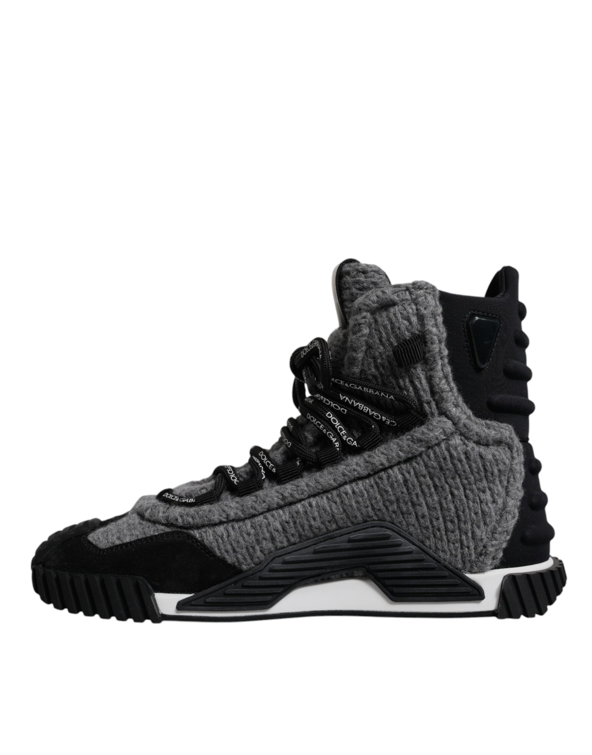 Dolce & Gabbana Gray Black NS1 High Top Boots Sneakers Shoes LUNESCAPE