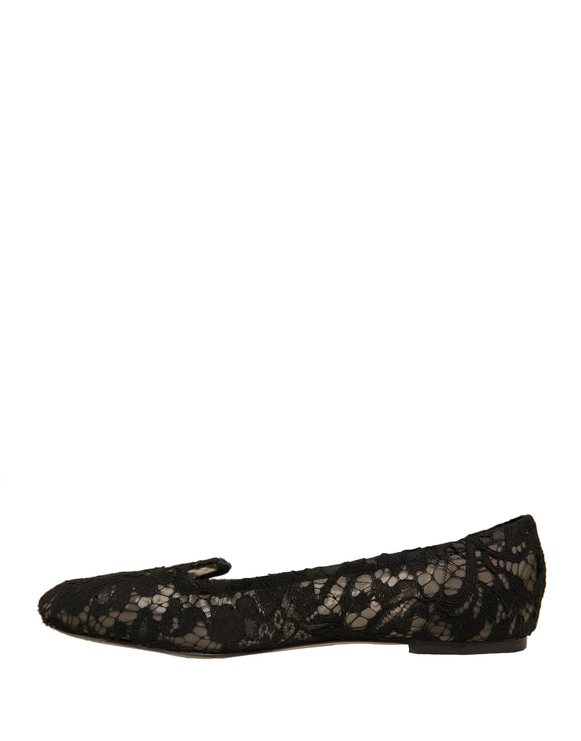 Dolce & Gabbana Black Taormina Lace Slip On Flats Shoes LUNESCAPE