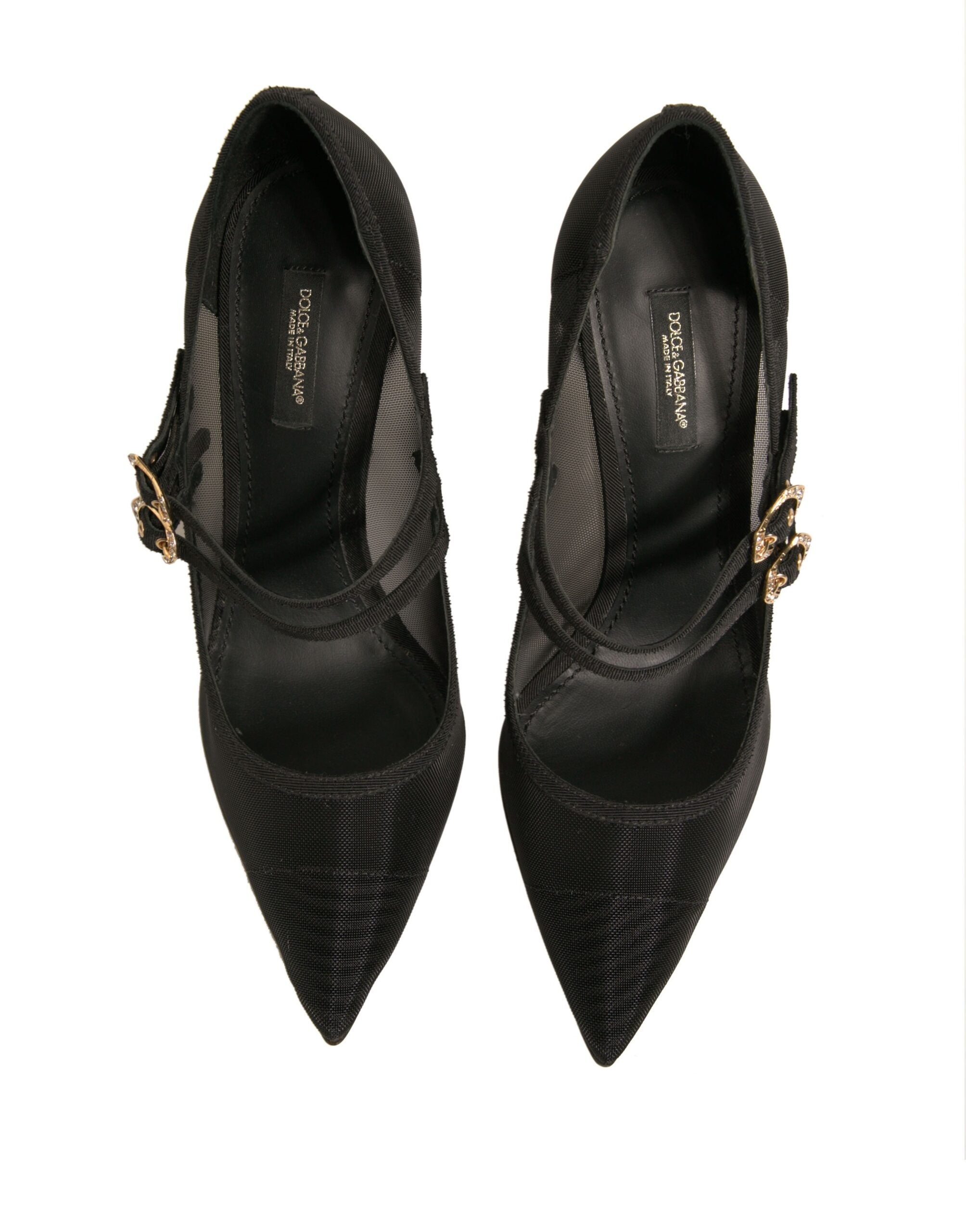 Dolce & Gabbana Black Mesh Mary Jane High Heels Pumps Shoes LUNESCAPE