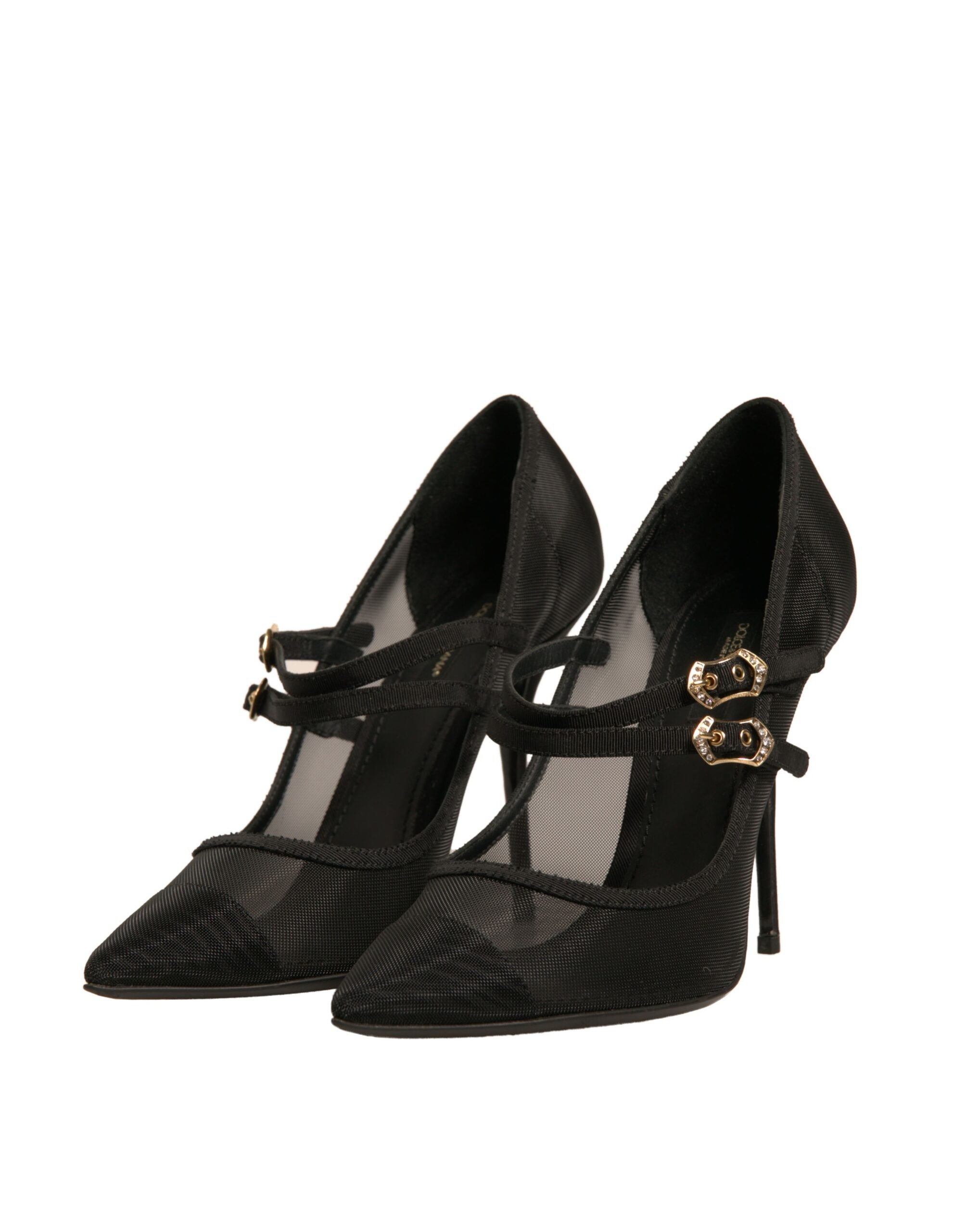 Dolce & Gabbana Black Mesh Mary Jane High Heels Pumps Shoes LUNESCAPE