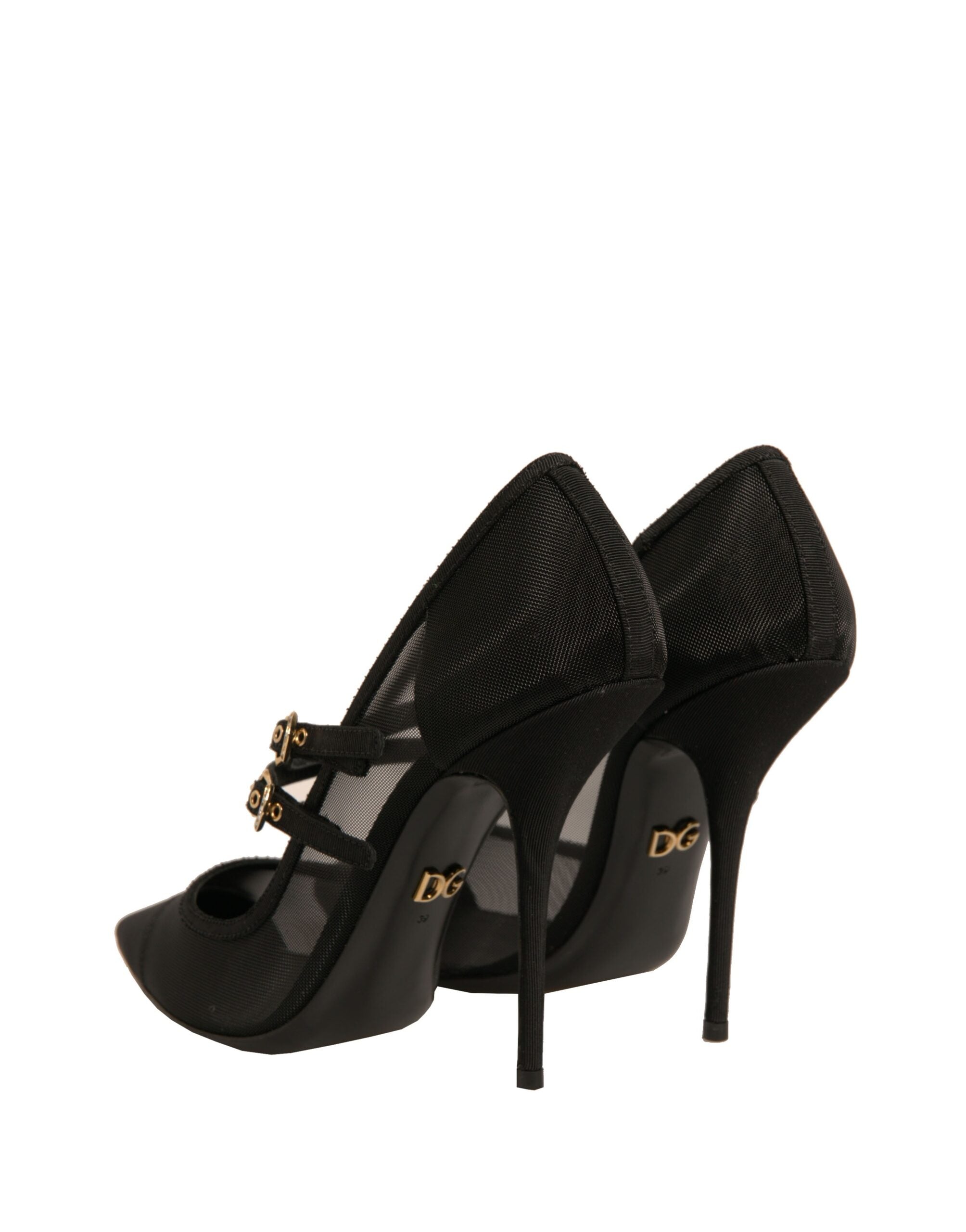 Dolce & Gabbana Black Mesh Mary Jane High Heels Pumps Shoes LUNESCAPE