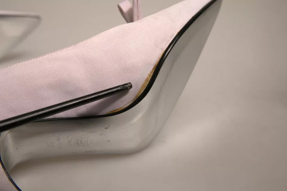 Dolce & Gabbana White Leather High Heels Women Pumps Shoes LUNESCAPE