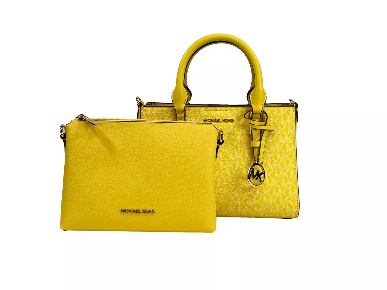 Michael Kors Charlotte 3 in 1 Satchel Bag Crossbody Golden Yellow LUNESCAPE