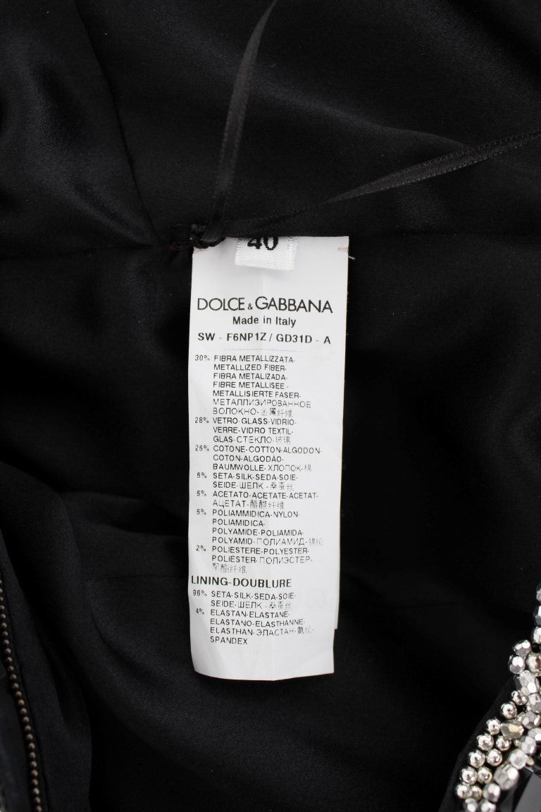 Dolce & Gabbana Crystal Silver Runway Handmade Dress LUNESCAPE