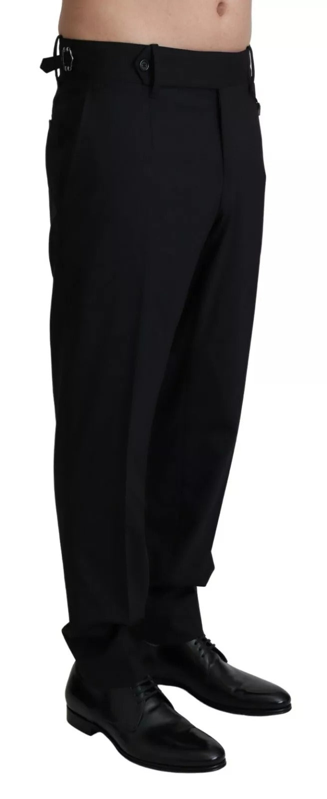 Dolce & Gabbana Black Wool Stretch Dress Trouser Pants LUNESCAPE