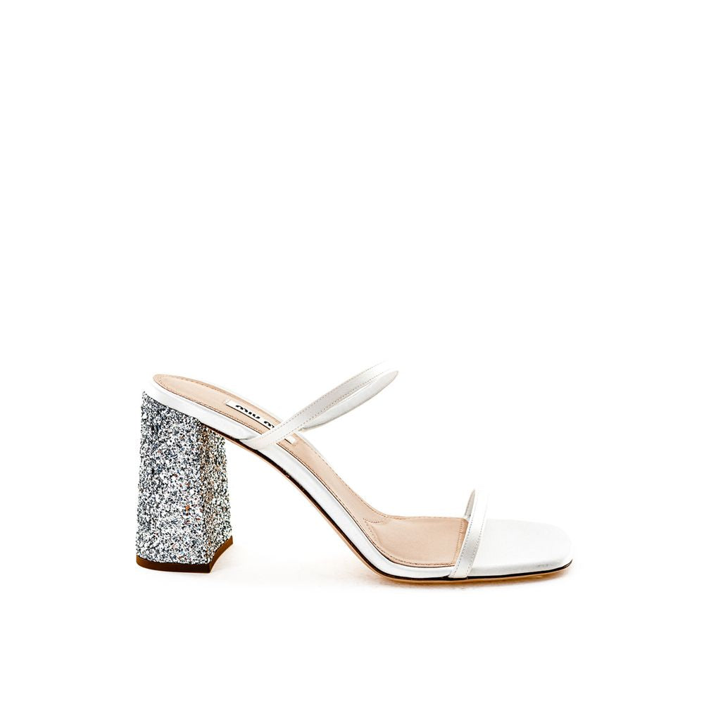 Miu Miu White Silk Sandal LUNESCAPE