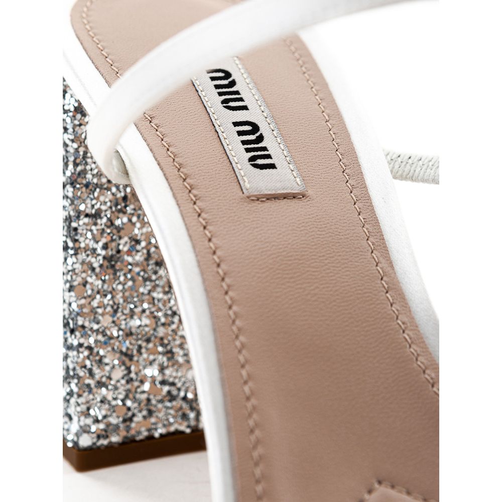 Miu Miu White Silk Sandal LUNESCAPE