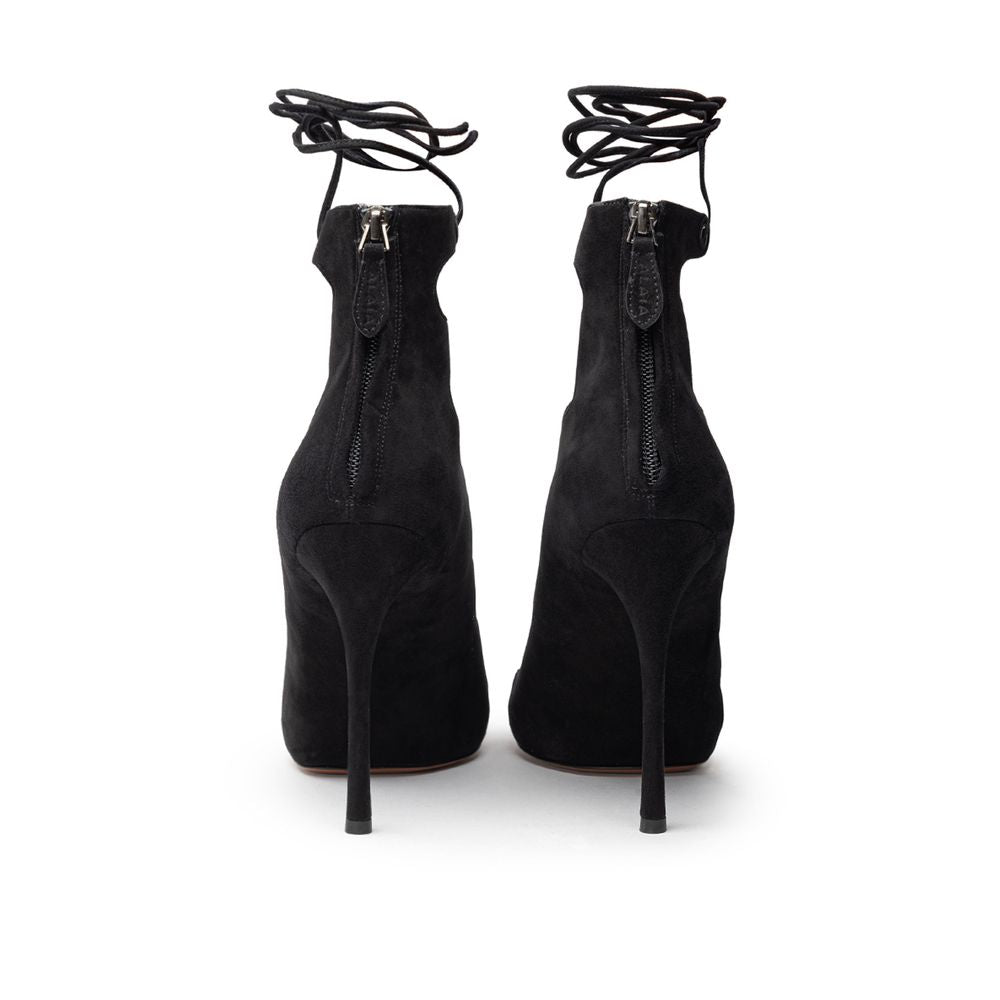 Alaïa Black Suede Leather Sandal LUNESCAPE