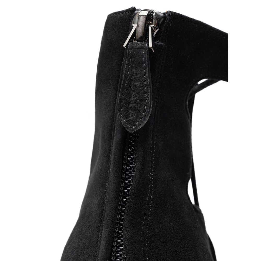 Alaïa Black Suede Leather Sandal LUNESCAPE