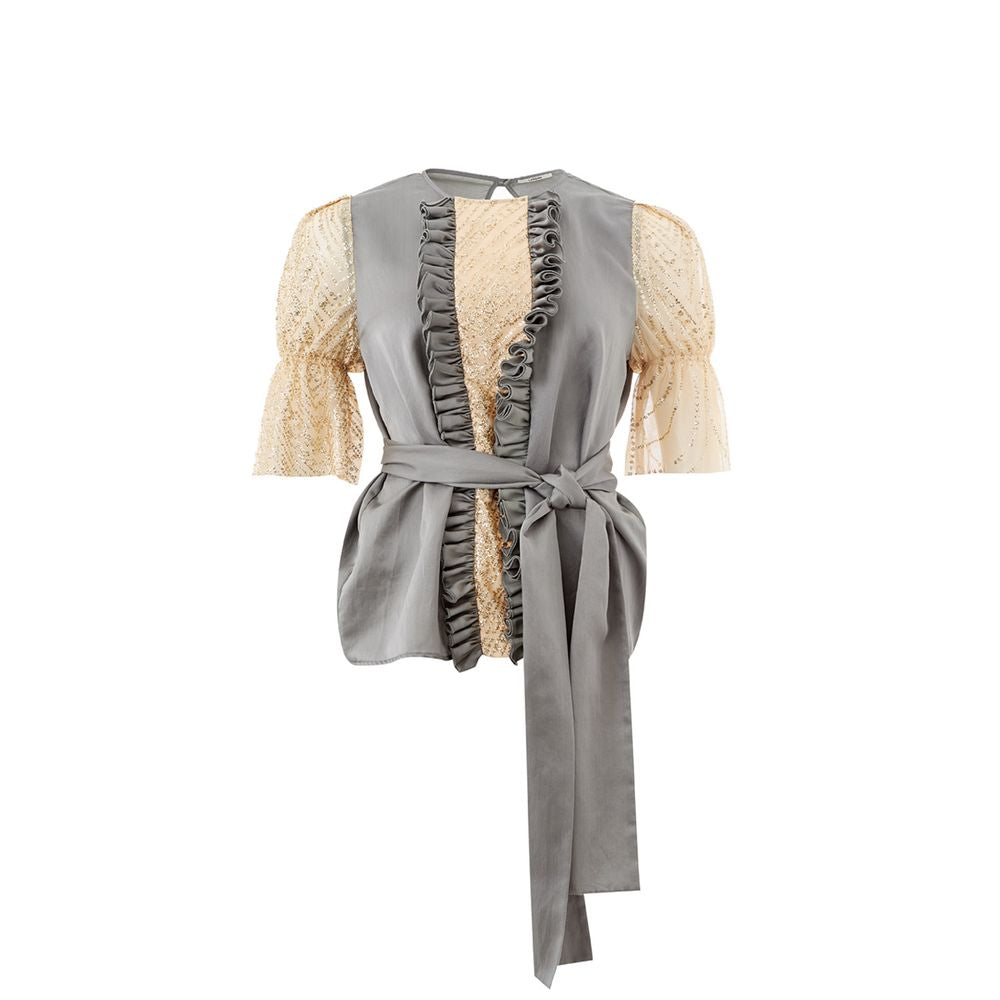 Lardini Elegant Multicolor Silk-Linen Top LUNESCAPE