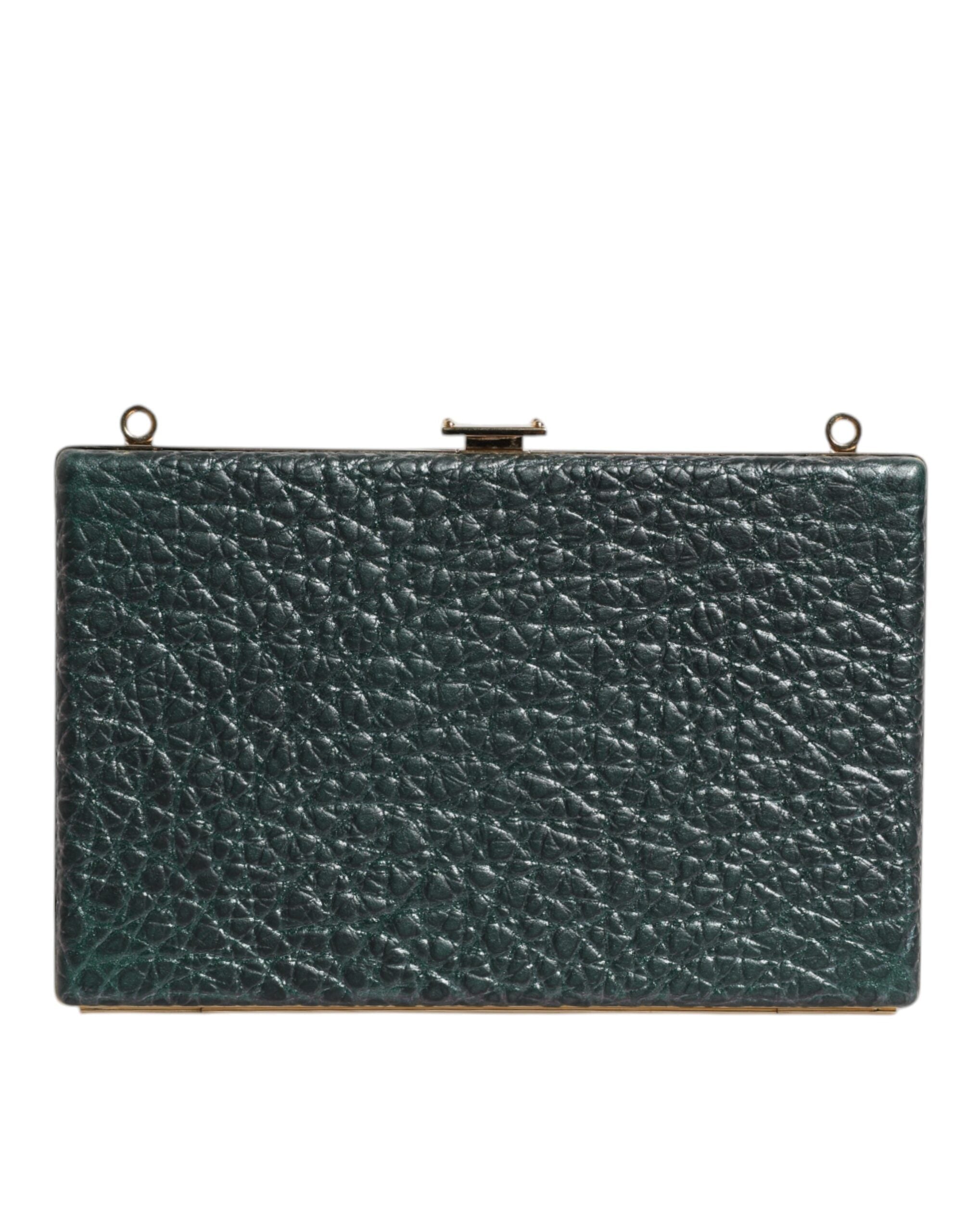 Dolce & Gabbana Black Leather Clutch Evening Crossbody Bag LUNESCAPE