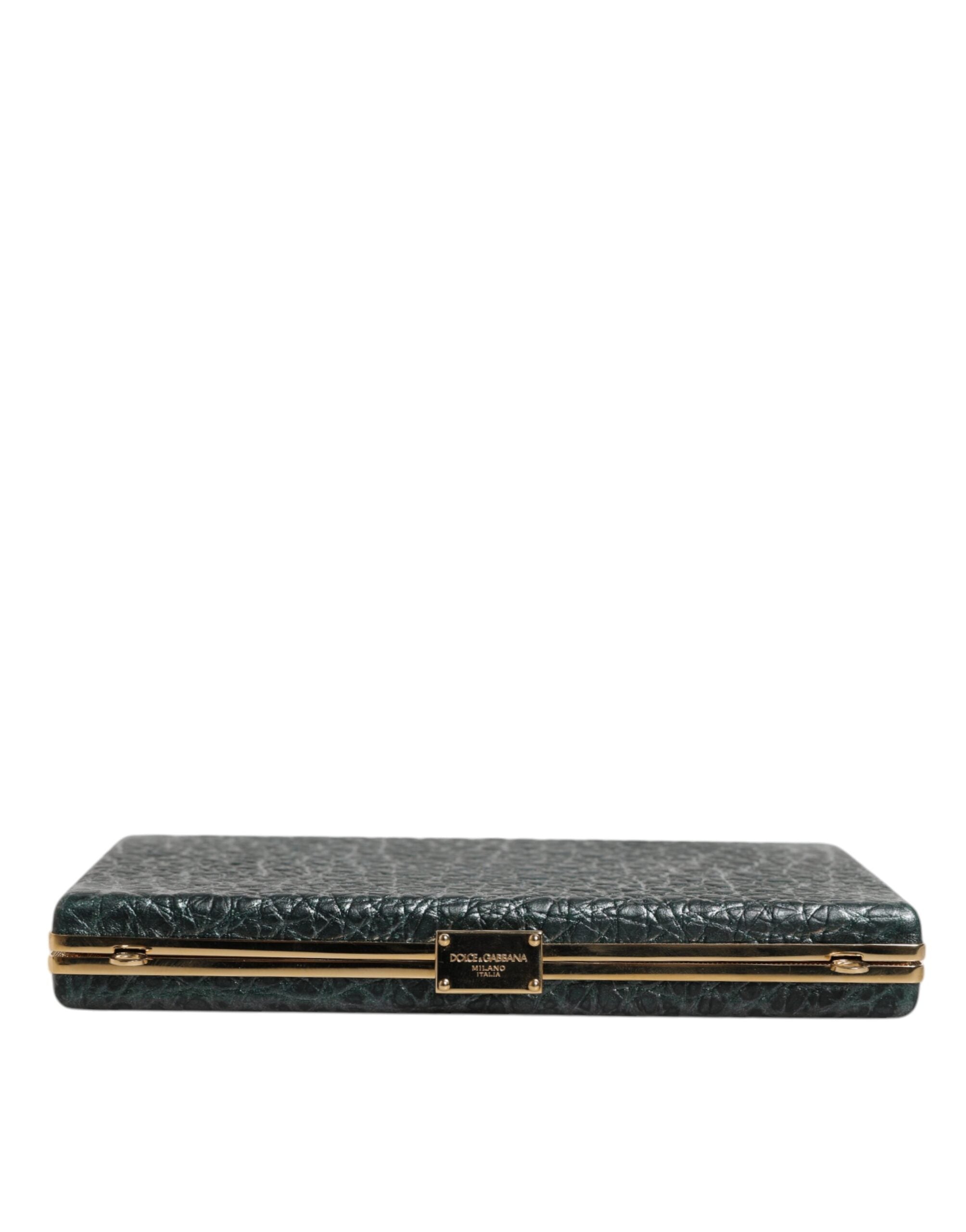 Dolce & Gabbana Black Leather Clutch Evening Crossbody Bag LUNESCAPE