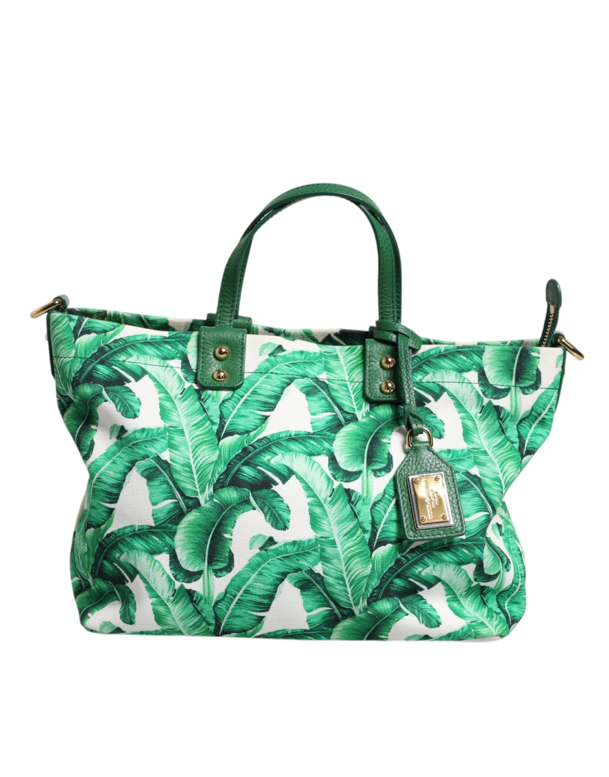 Dolce & Gabbana Green Canvas Botanical Garden Women Tote Bag LUNESCAPE