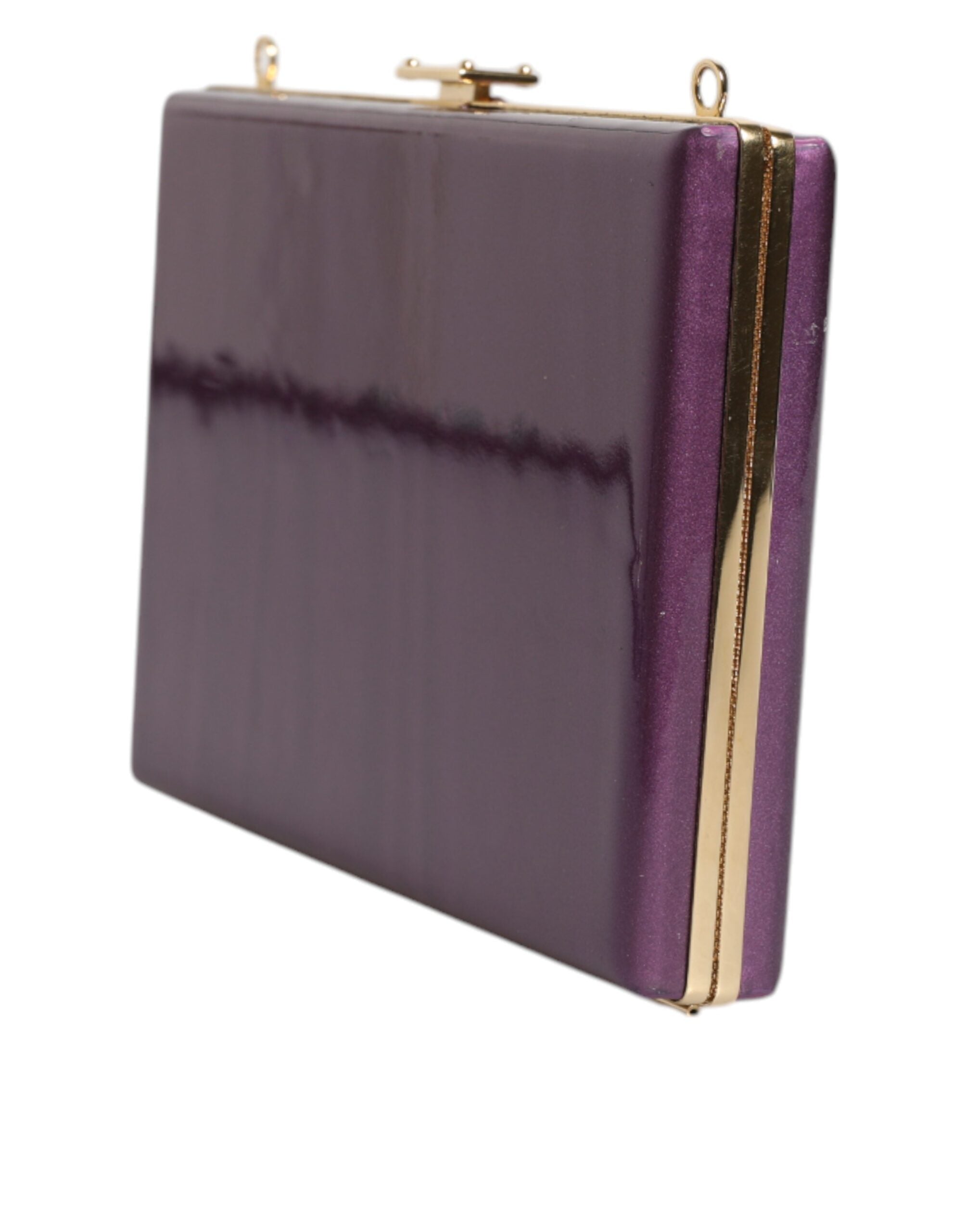 Dolce & Gabbana Purple Leather Clutch Evening Crossbody Bag LUNESCAPE