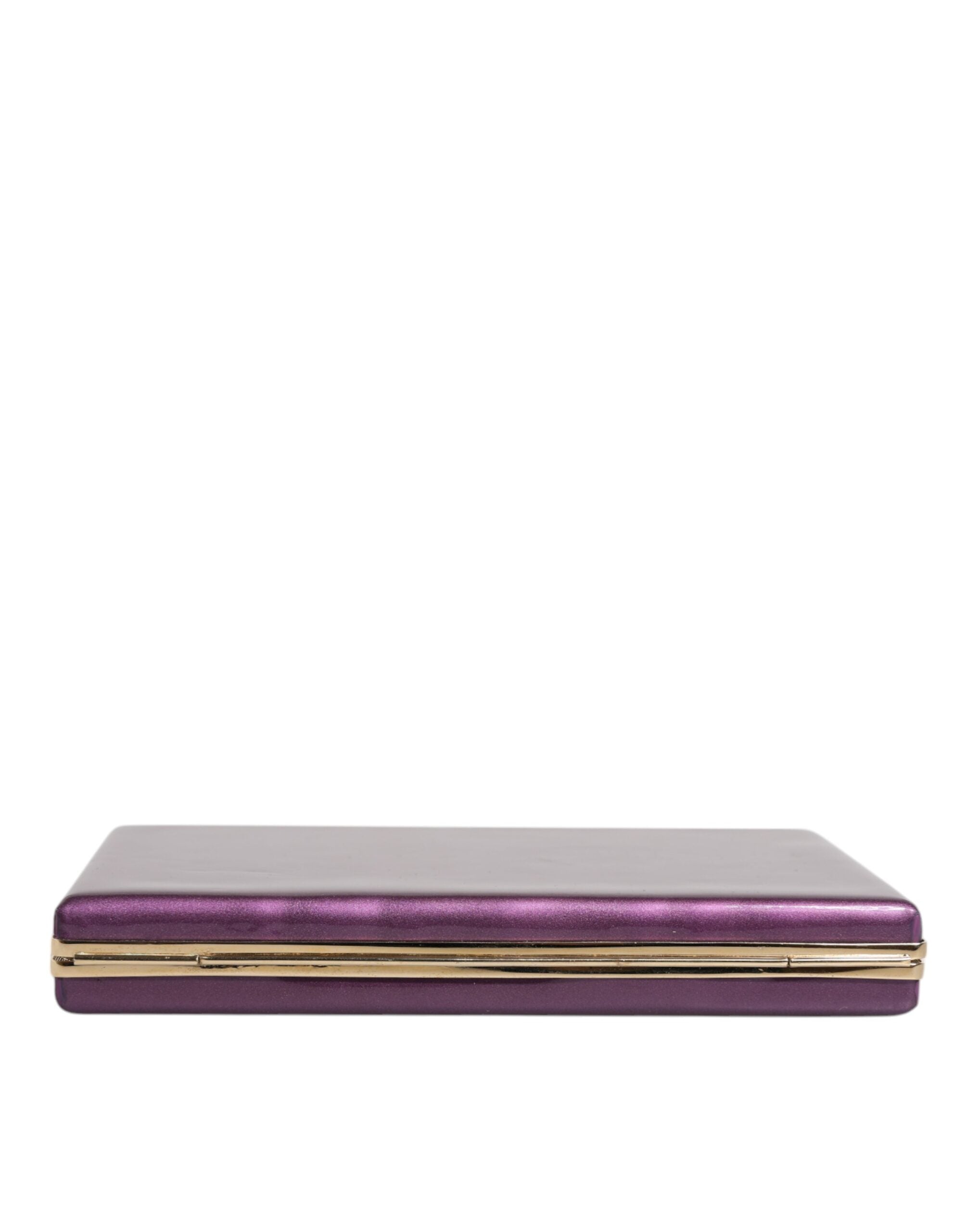 Dolce & Gabbana Purple Leather Clutch Evening Crossbody Bag LUNESCAPE