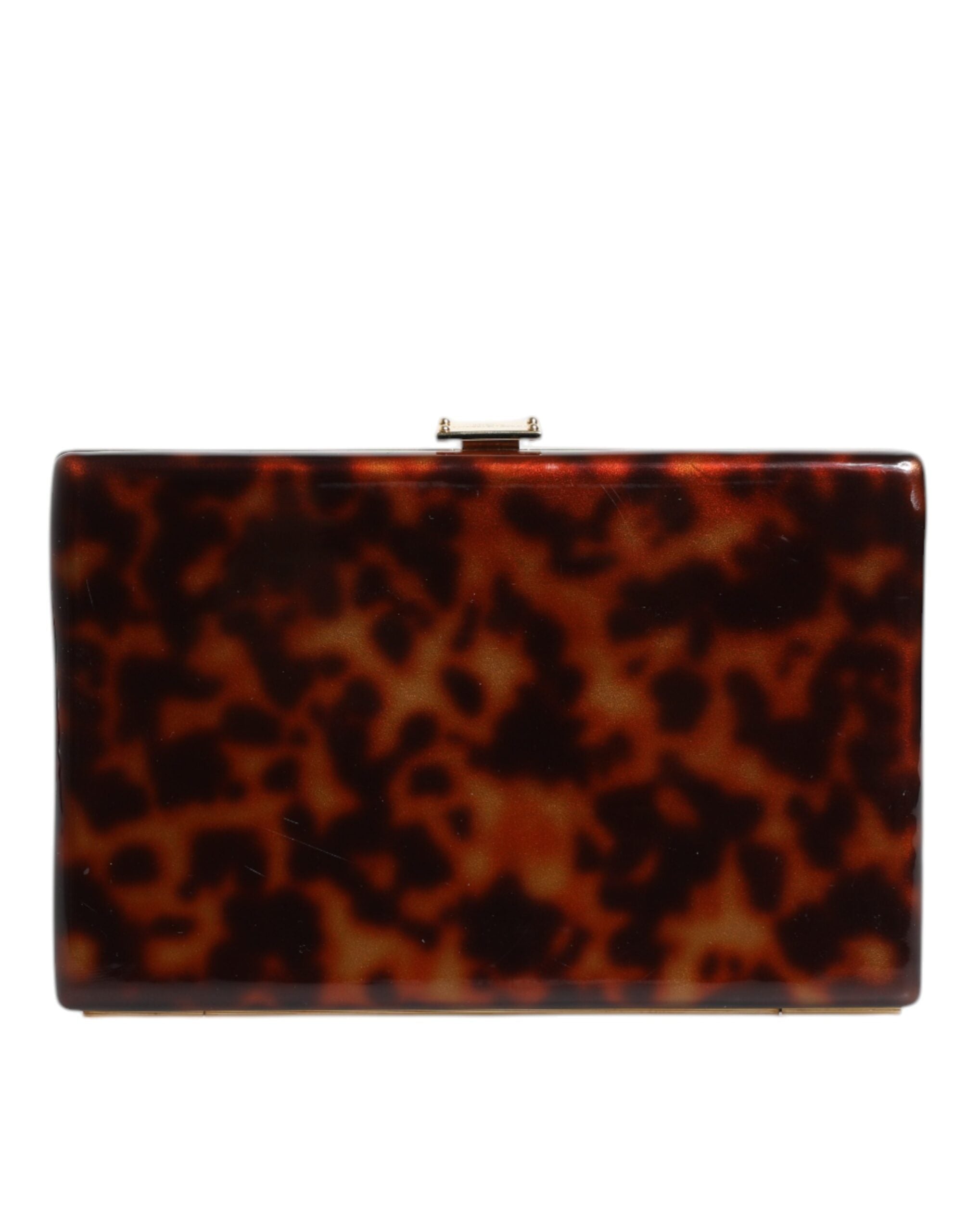 Dolce & Gabbana Brown Leather Clutch Evening Crossbody Bag LUNESCAPE